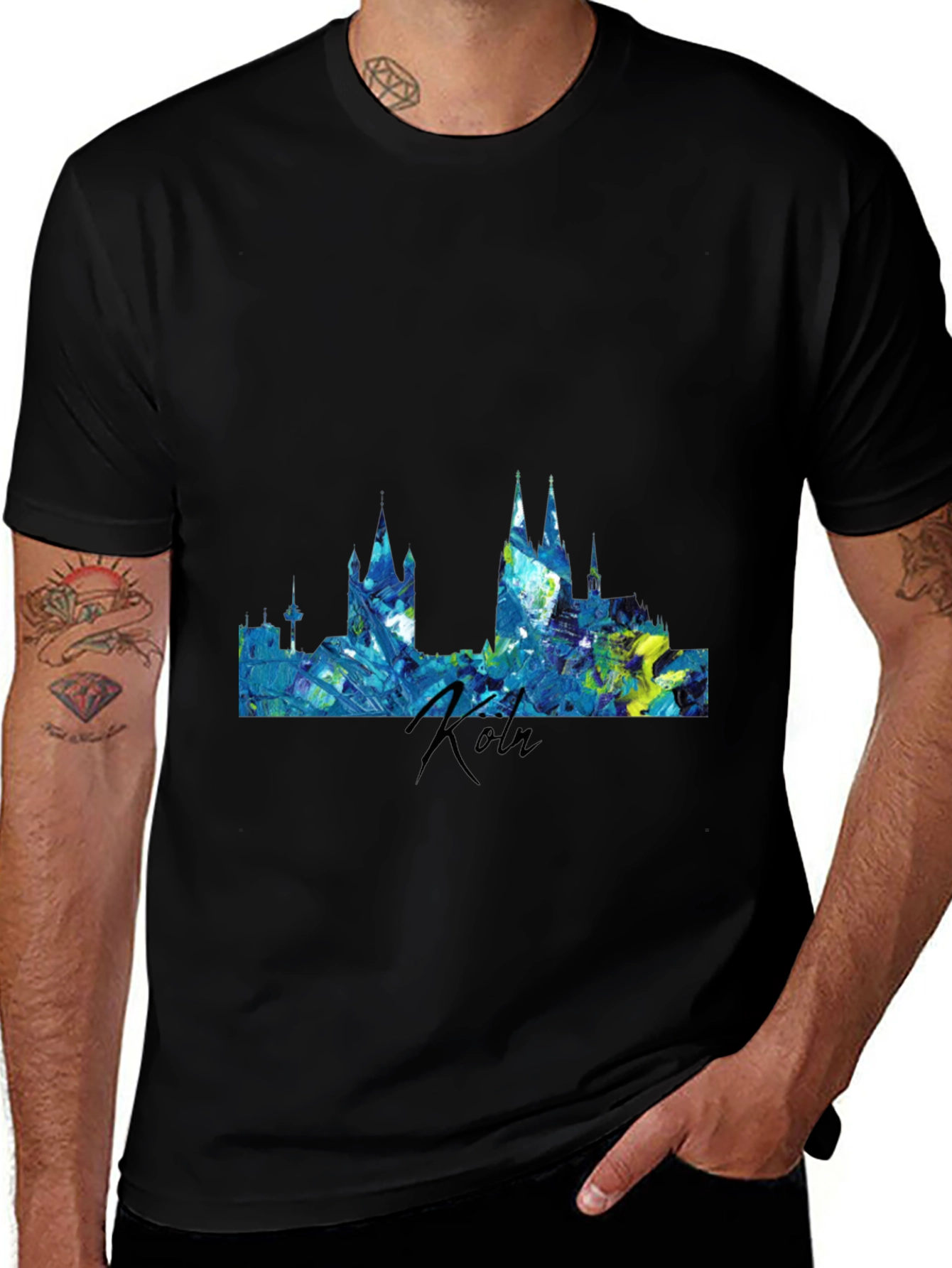 Cologne Skyline T-Shirt - Abstract City Art