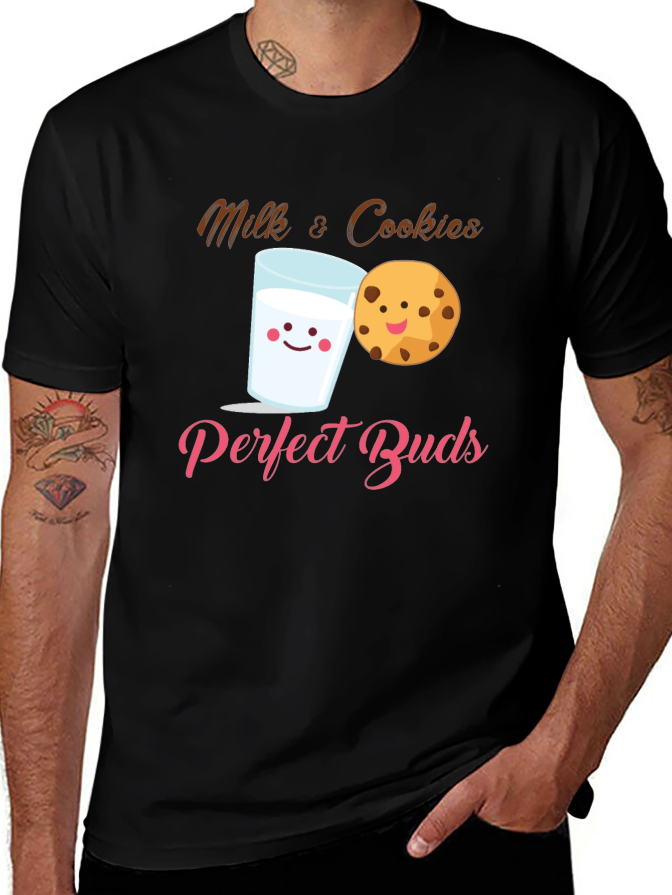 Variant 27 of Milk & Cookies Perfect Buds Black T-Shirt