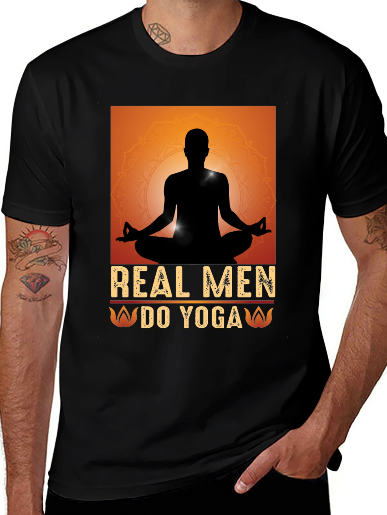 Variant 21 of Real Men Do Yoga Graphic Tee - Relaxed Fit