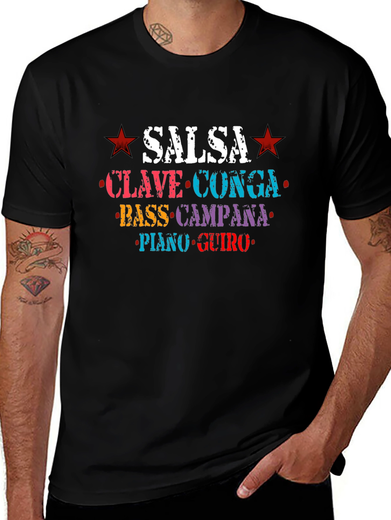 Variant 26 of Salsa Music Lover T-Shirt: Clave Conga Rhythm Tee