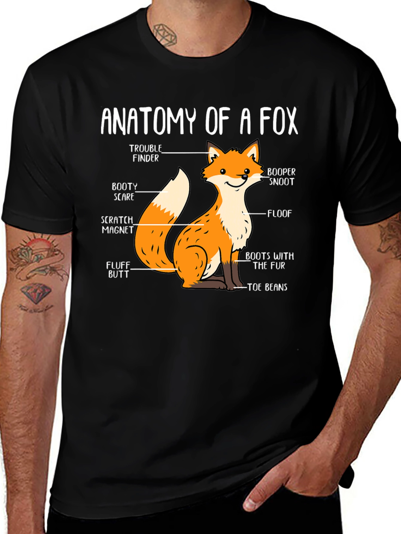 Variant 12 of Anatomy of a Fox Funny Graphic T-Shirt