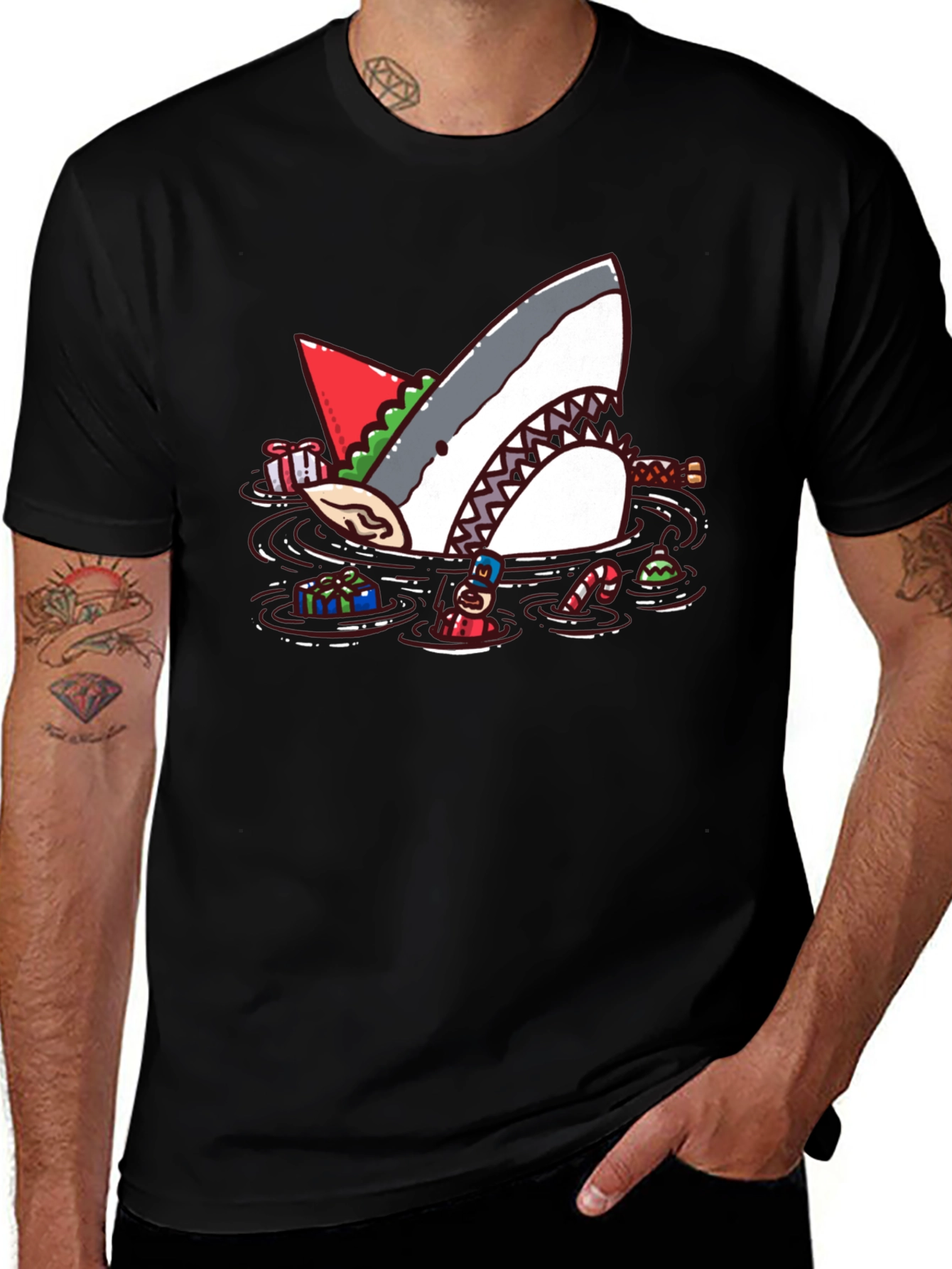Christmas Shark T-Shirt - Festive Holiday Design