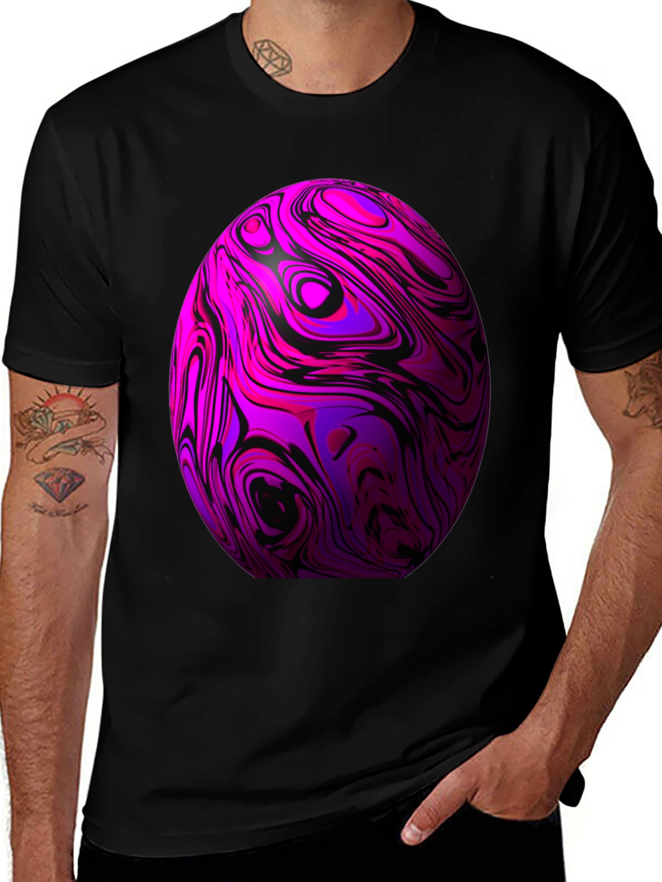Variant 24 of Abstract Swirl Sphere Graphic Tee
