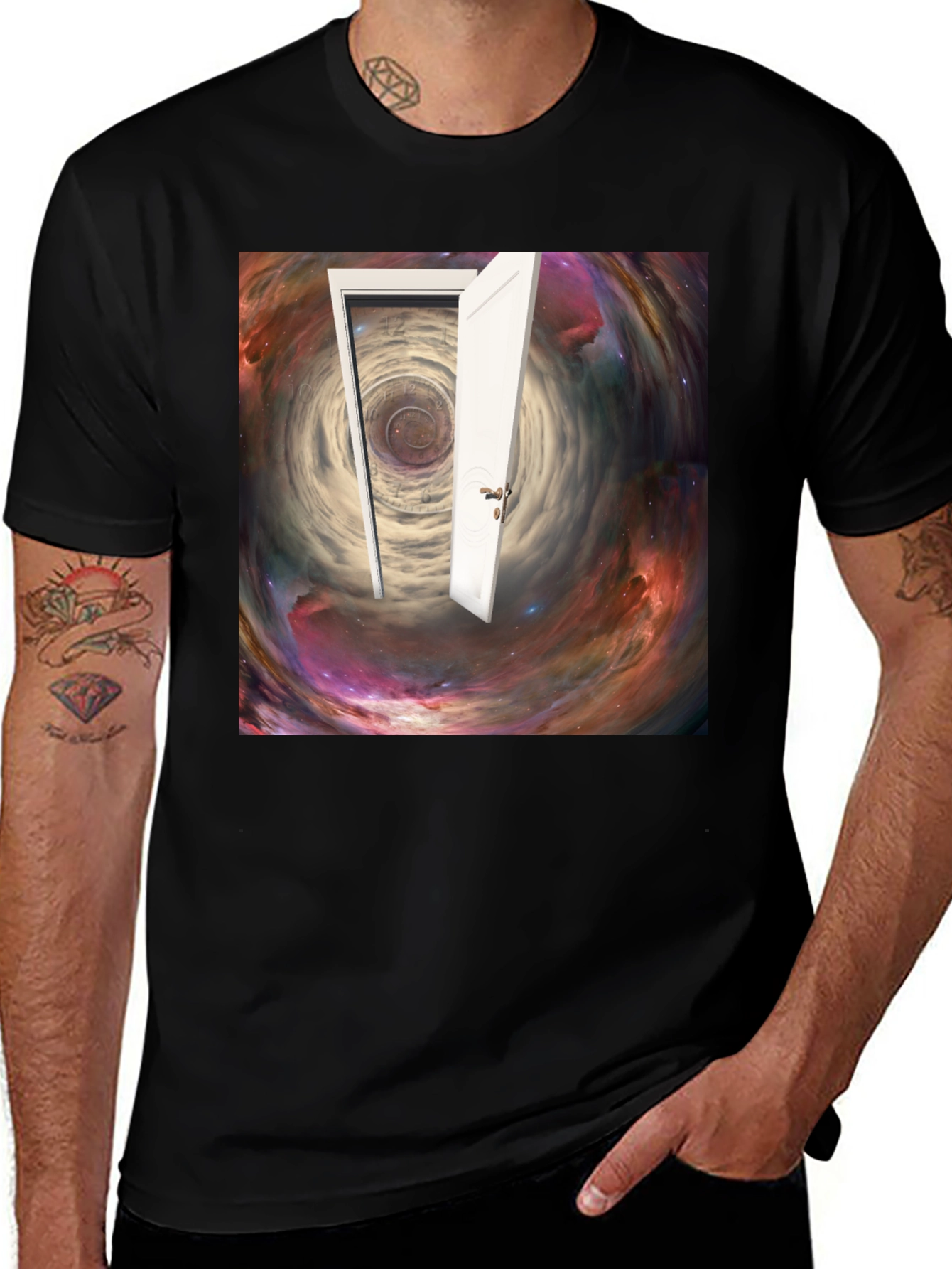 Variant 5 of Surreal Doorway Galaxy Graphic T-Shirt