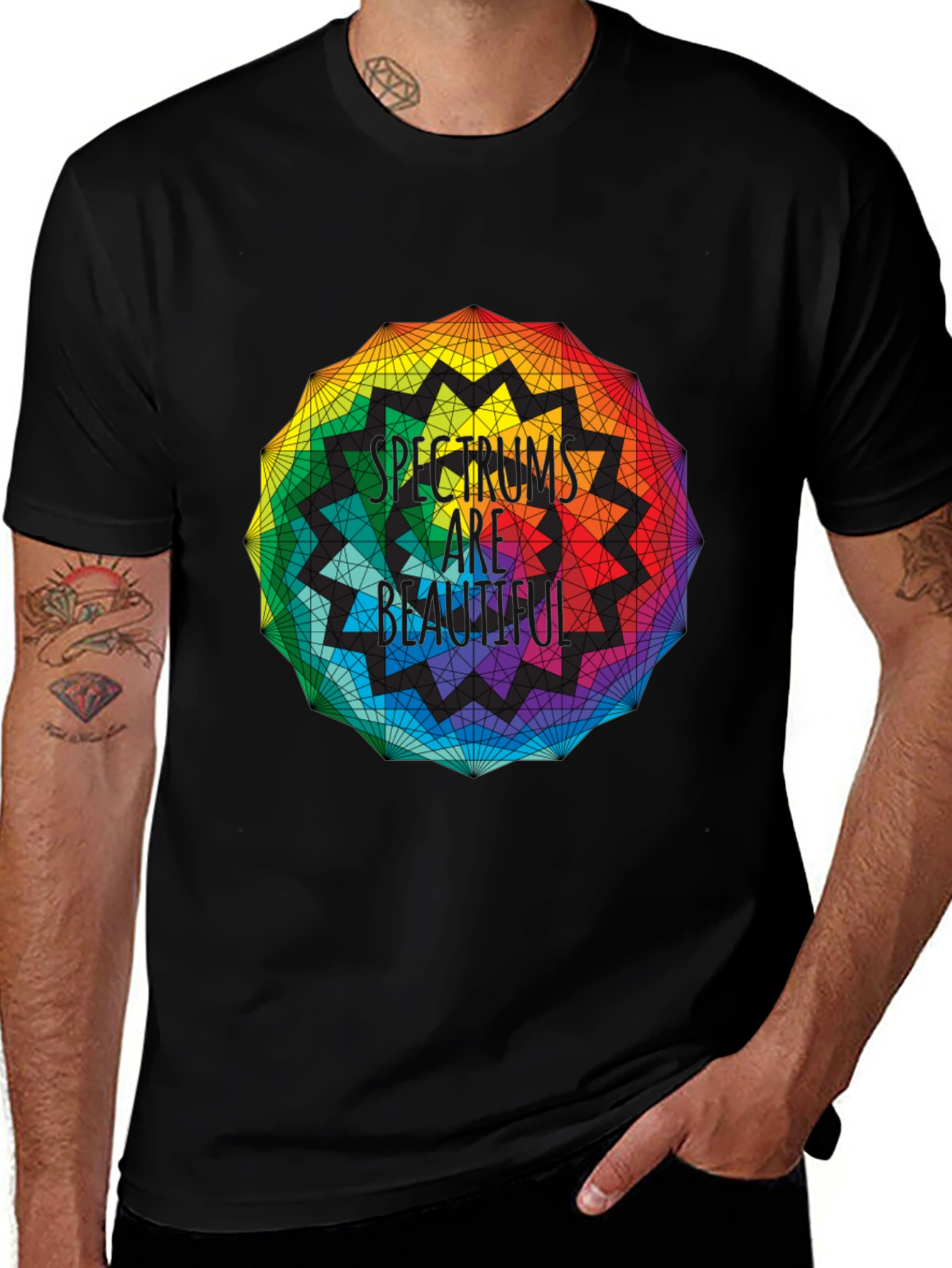 Variant 30 of Spectrums Are Beautiful Rainbow Graphic Tee