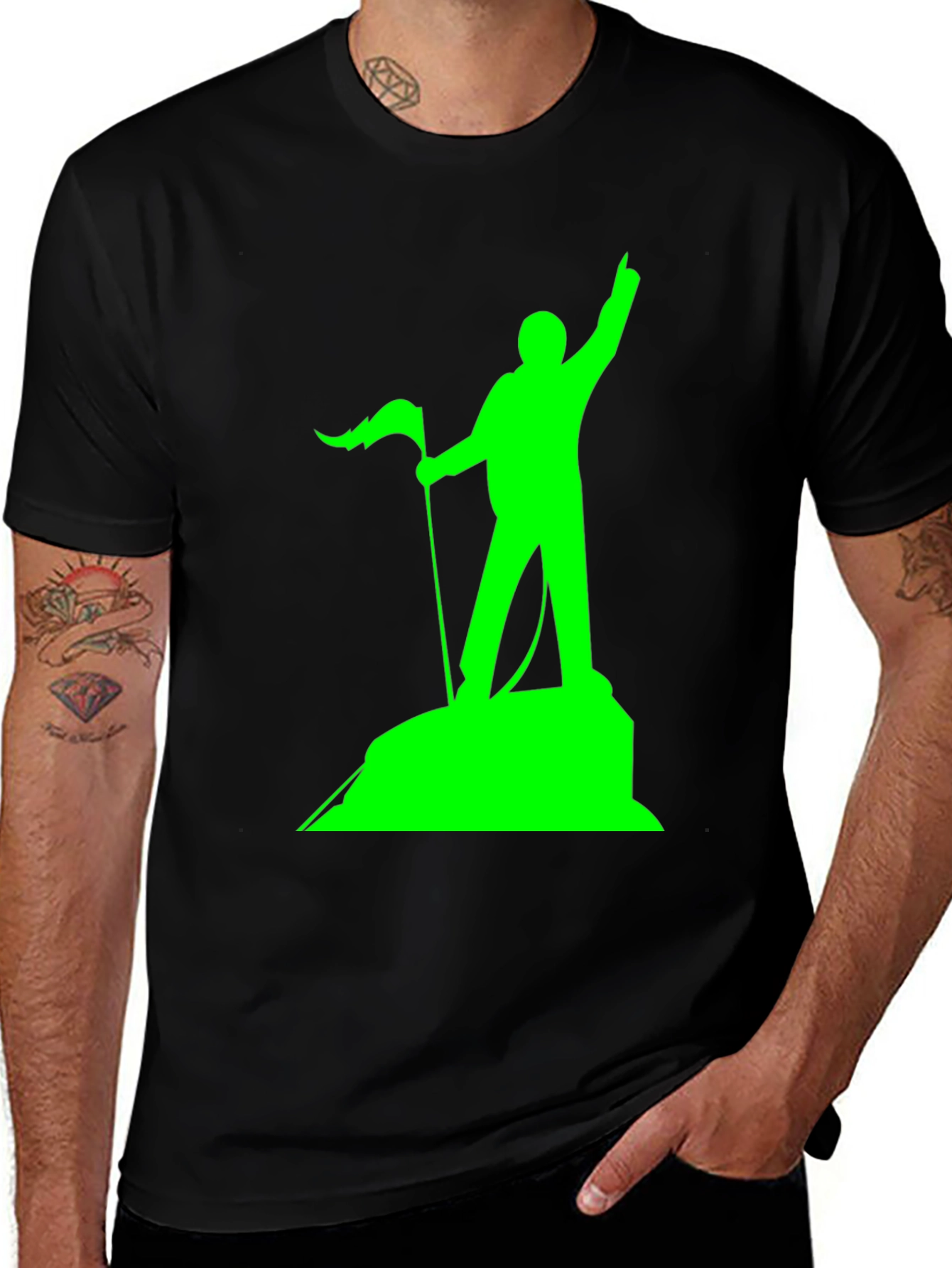 Variant 16 of Peak Performance T-Shirt - Black with Green Graphic