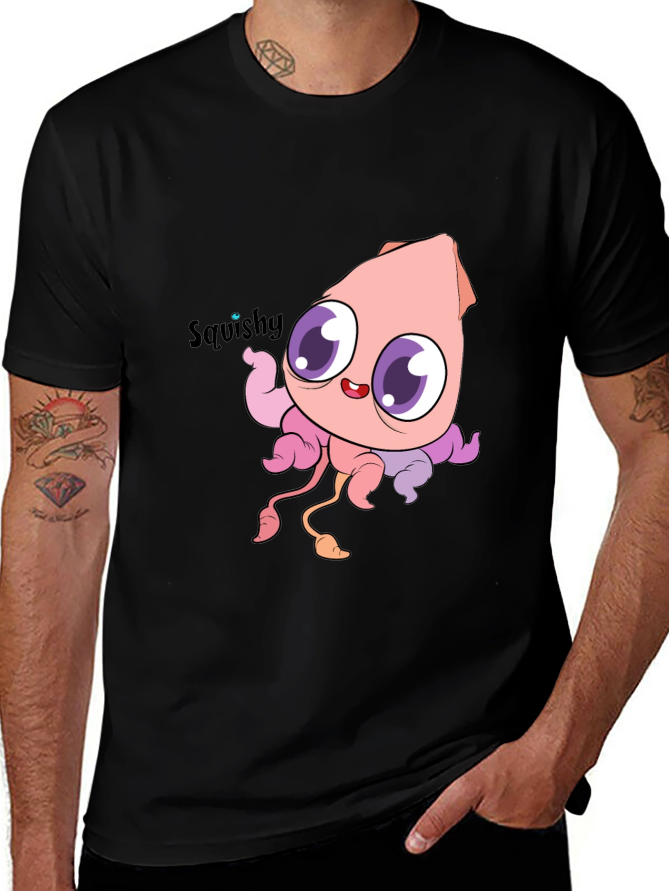 Squishy Squid Black T-Shirt