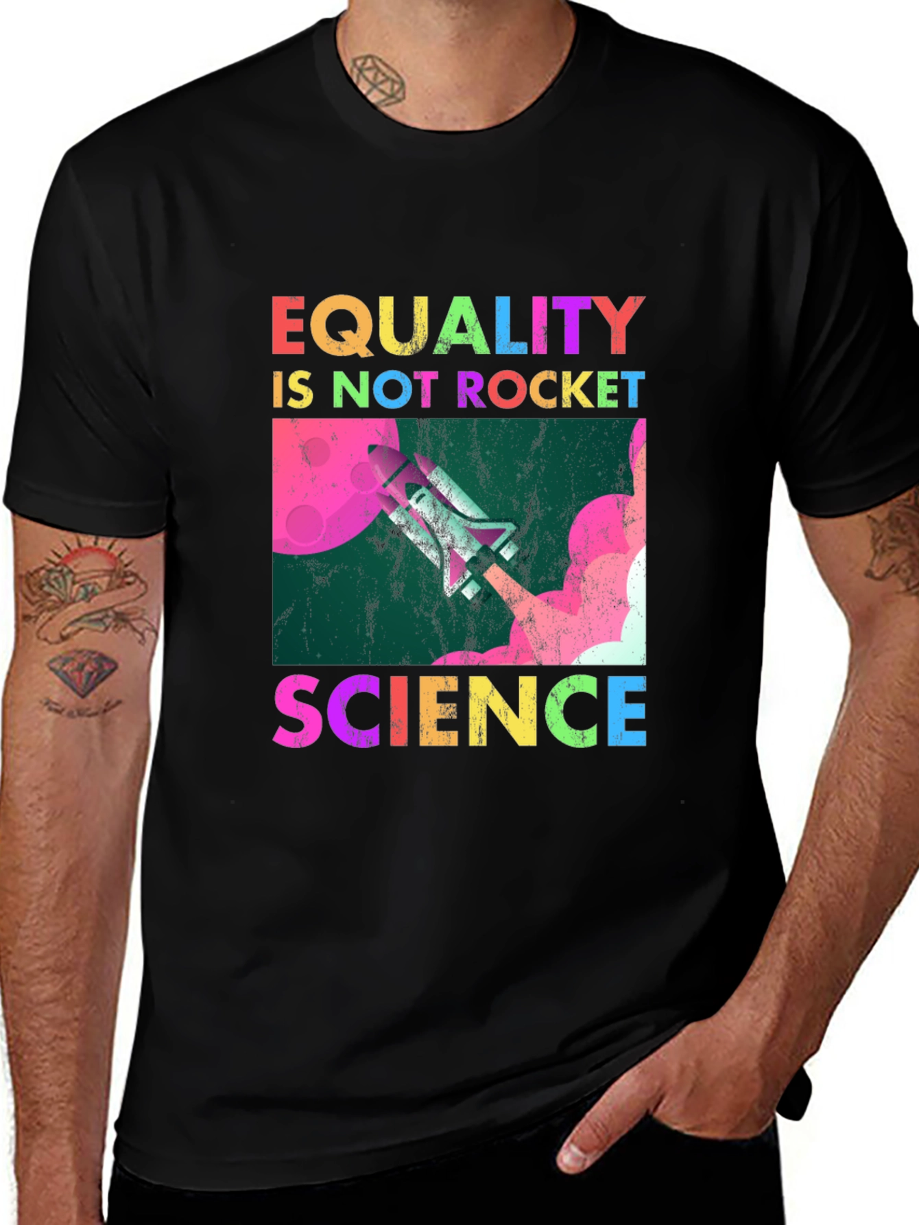 Black Equality is Not Rocket Science T-Shirt main image