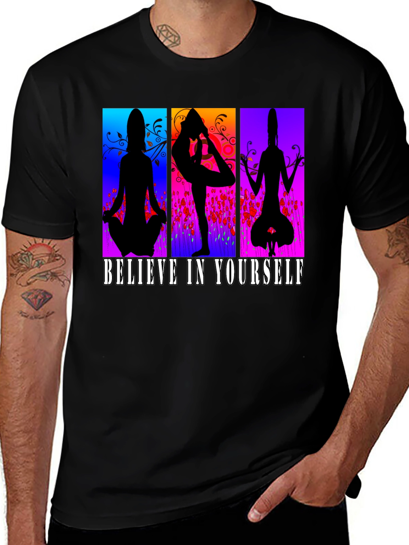 Variant 7 of Believe in Yourself Yoga Silhouette T-Shirt