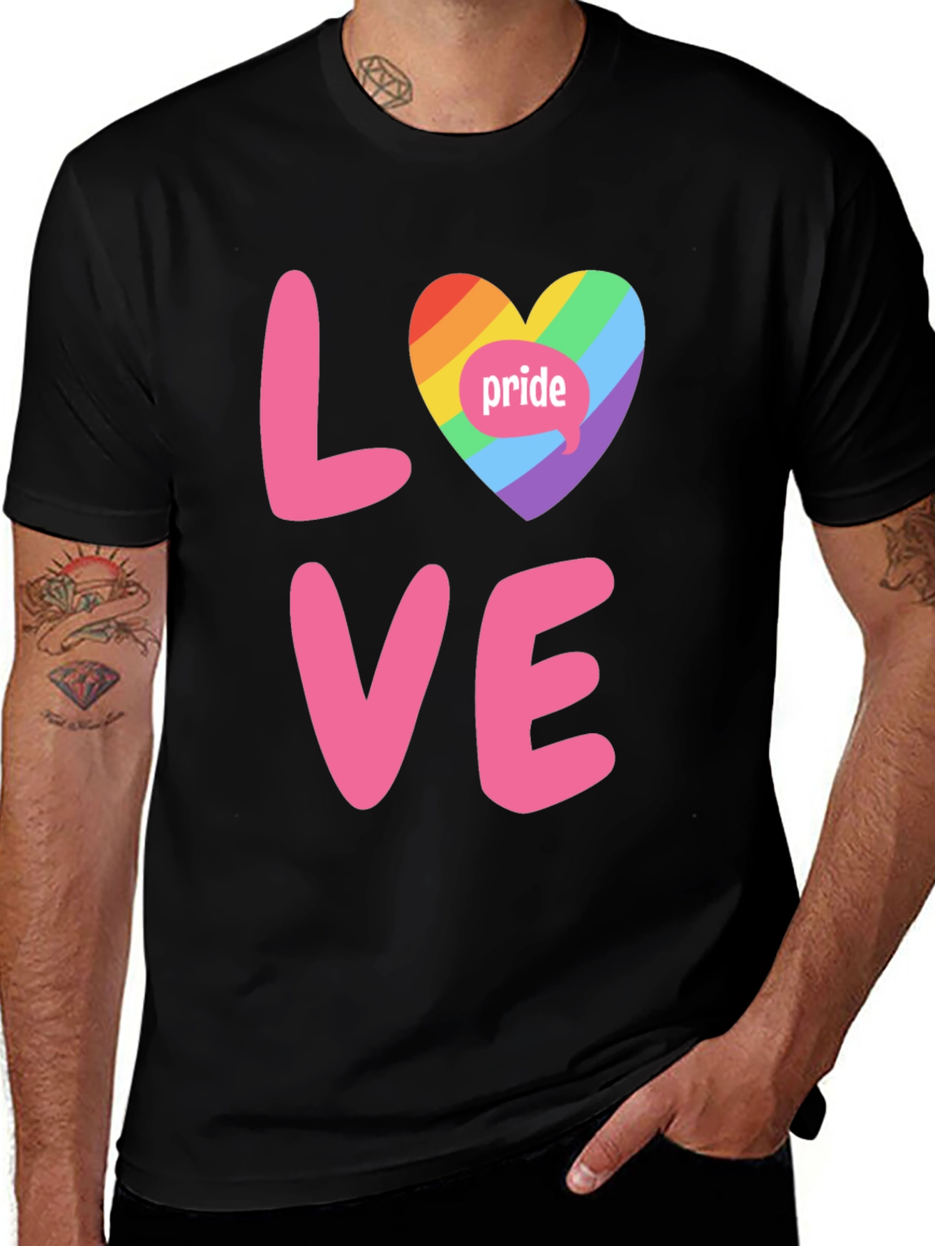 Variant 22 of Pride Love Graphic T-Shirt - Black