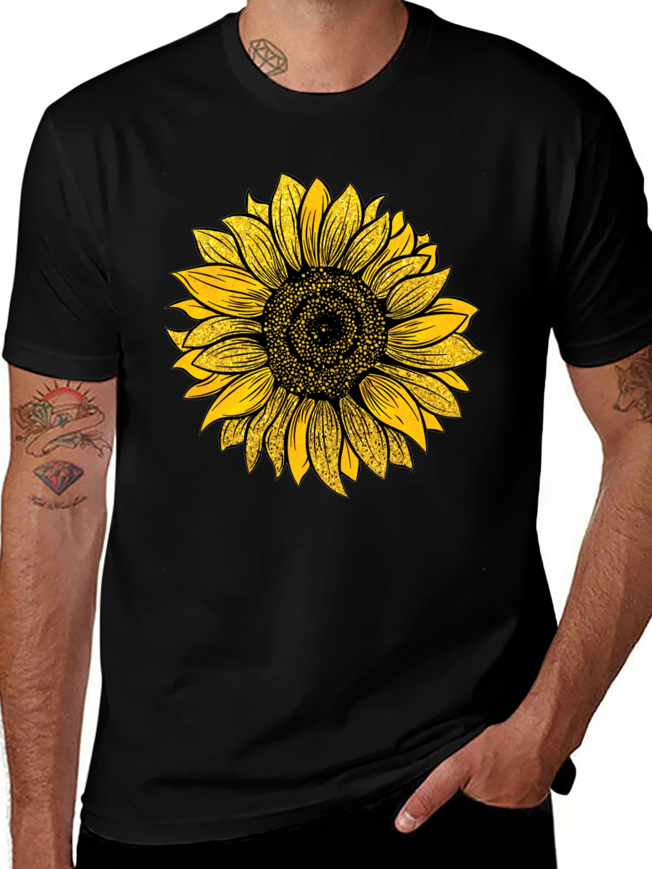 Variant 27 of Sunflower Graphic T-Shirt - Black