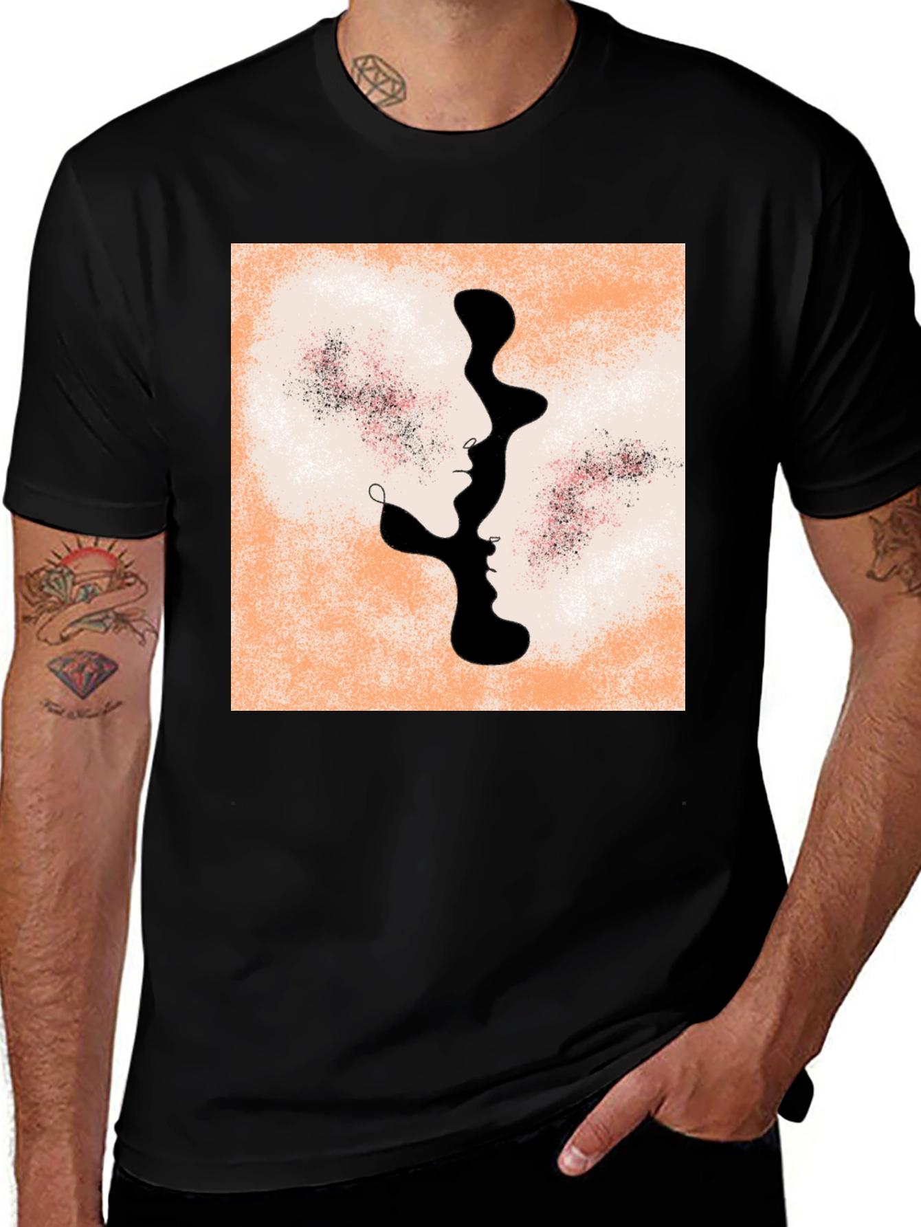 Variant 14 of Abstract Faces Graphic Tee - Modern Unisex T-Shirt
