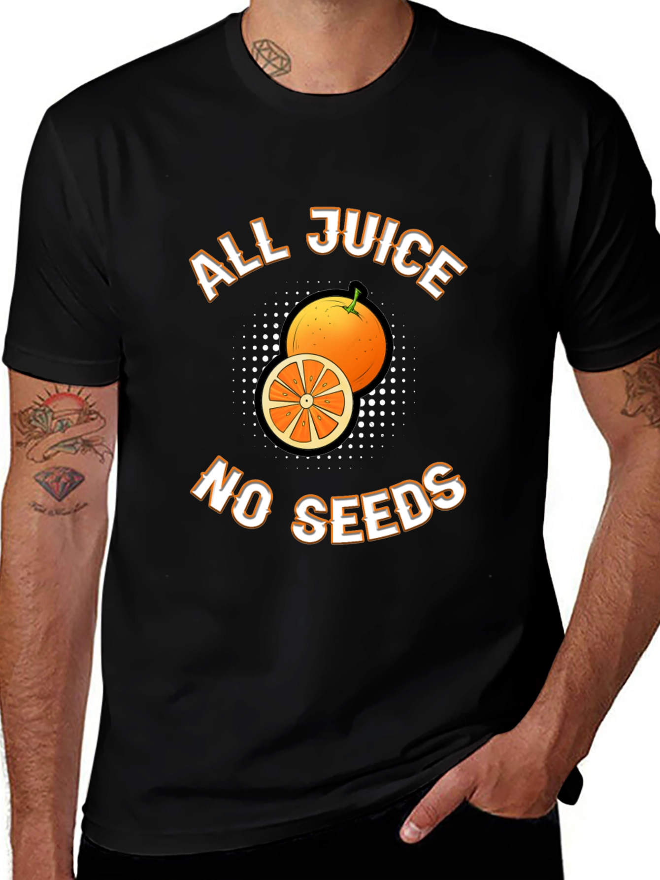 All Juice No Seeds T-Shirt - Funny Fruit Graphic Tee