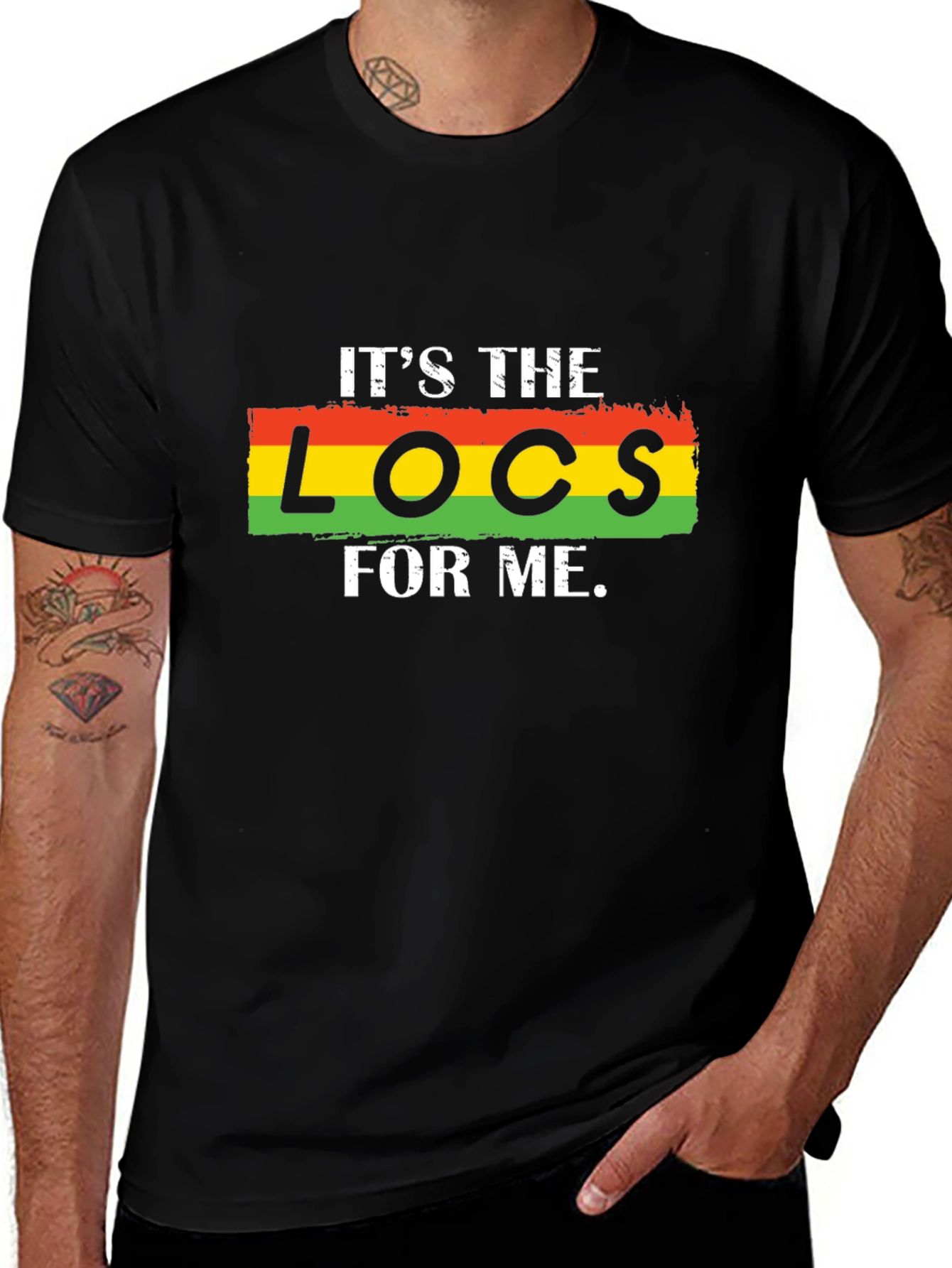 Variant 7 of It's the Locs for Me T-Shirt - Rasta Colors