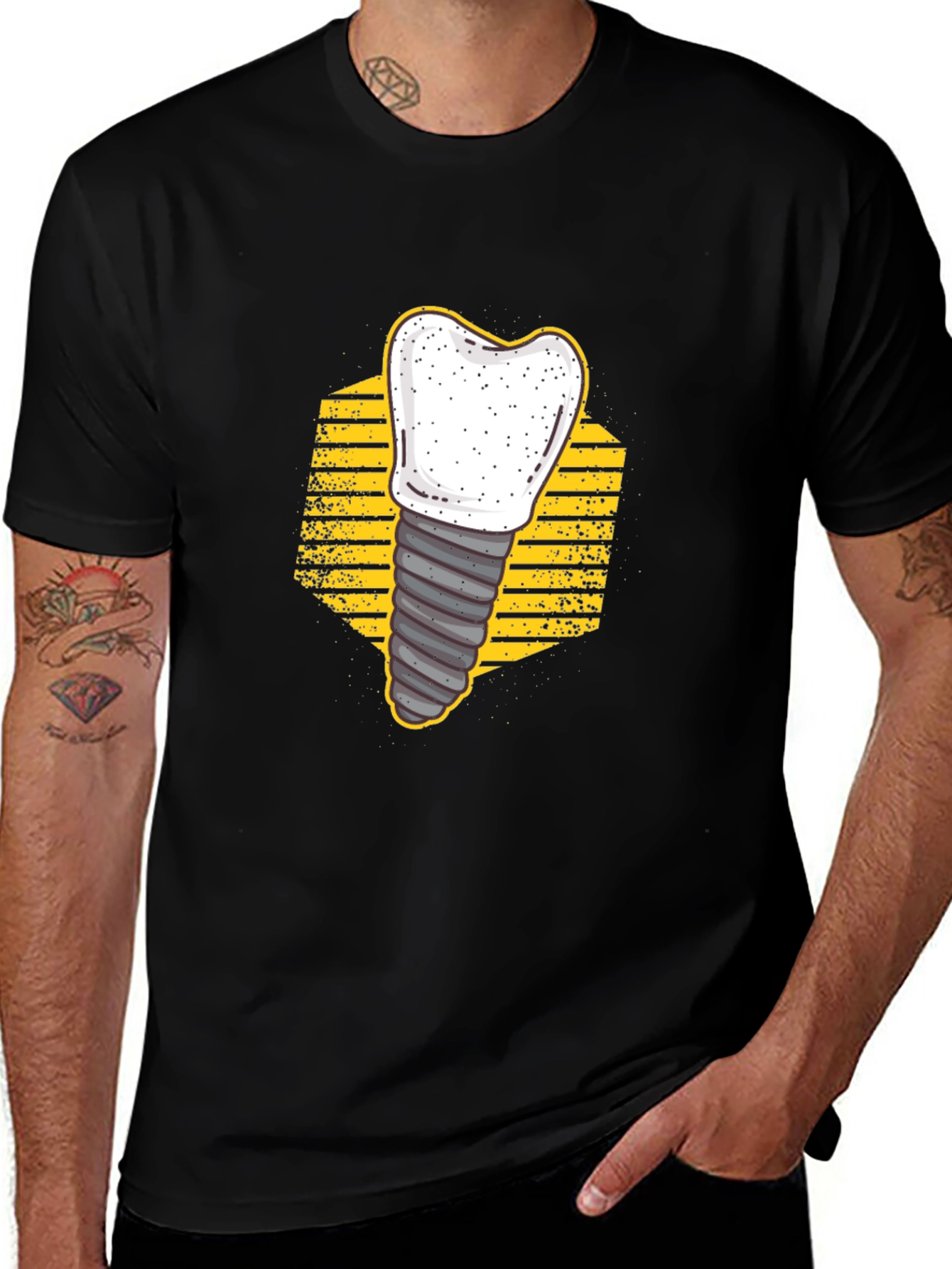 Variant 18 of Dental Implant T-Shirt - Tooth Graphic Tee