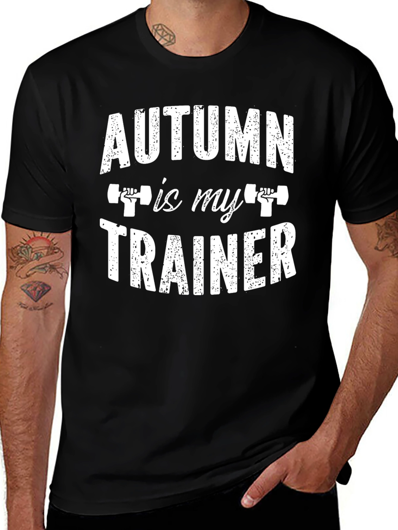 Variant 11 of Autumn is My Trainer - Black Graphic T-Shirt