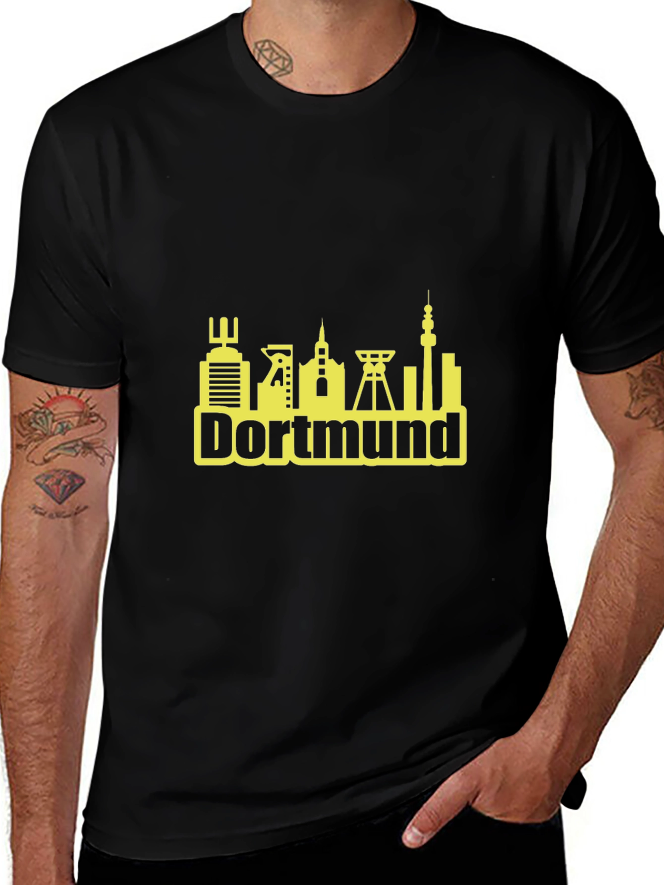 Dortmund Germany Skyline T-Shirt - Black