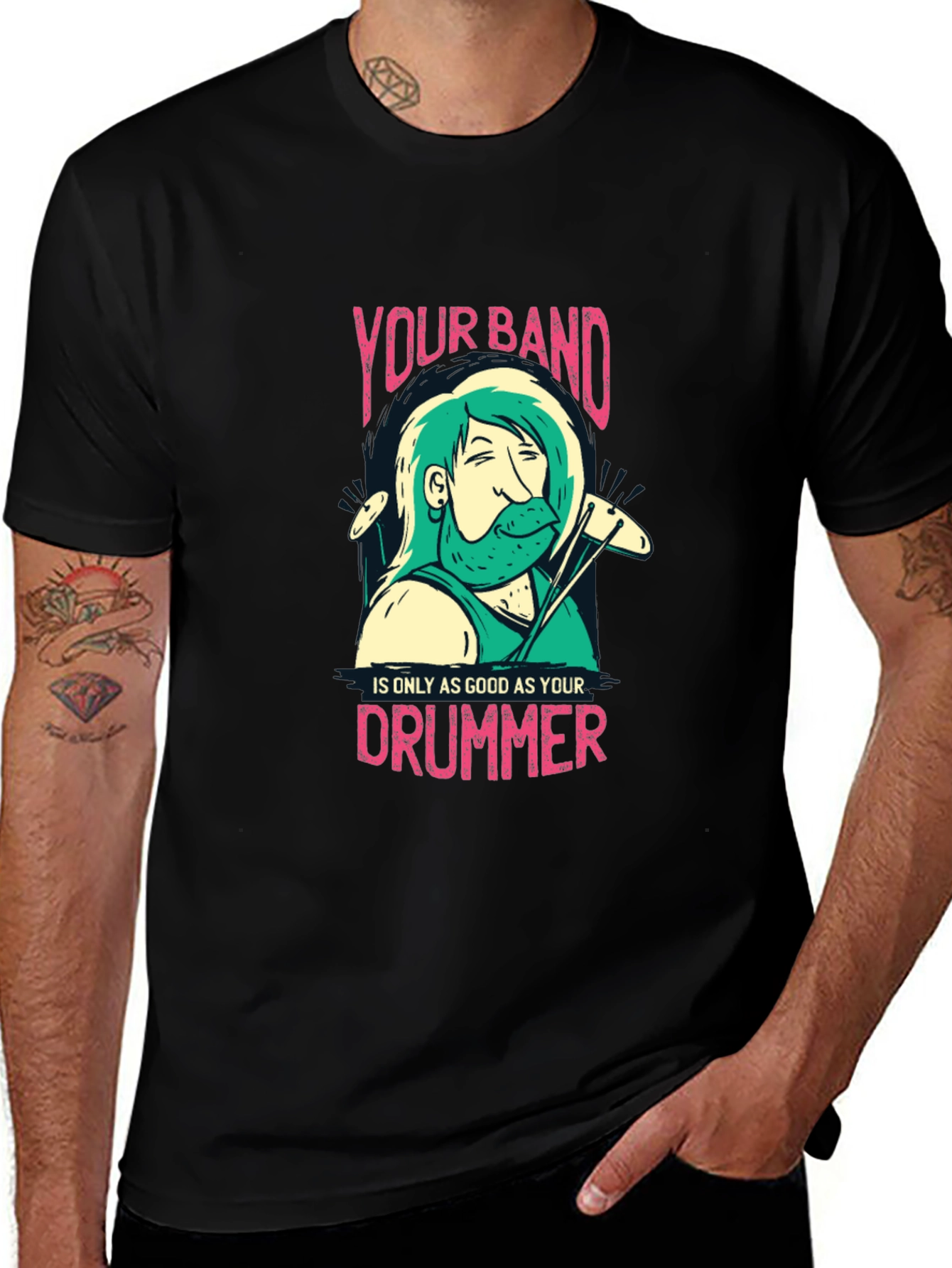 Variant 17 of Your Band Drummer T-Shirt - Musician Tee