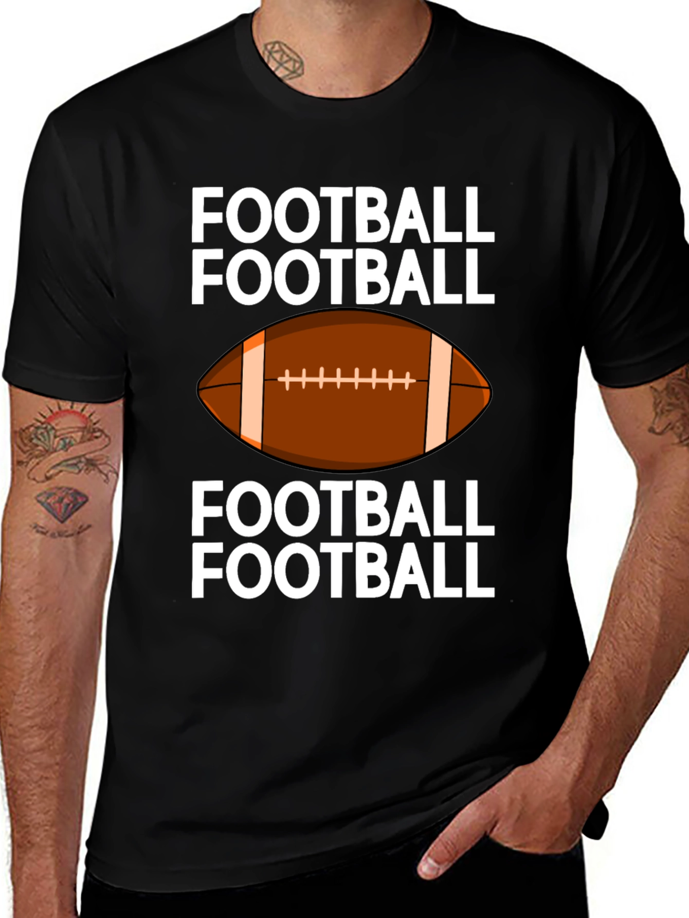 Variant 6 of Football Graphic T-Shirt - Black Tee