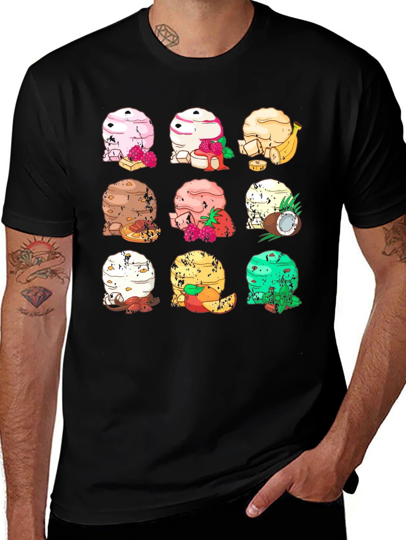 Variant 13 of Ice Cream Flavors Graphic T-Shirt