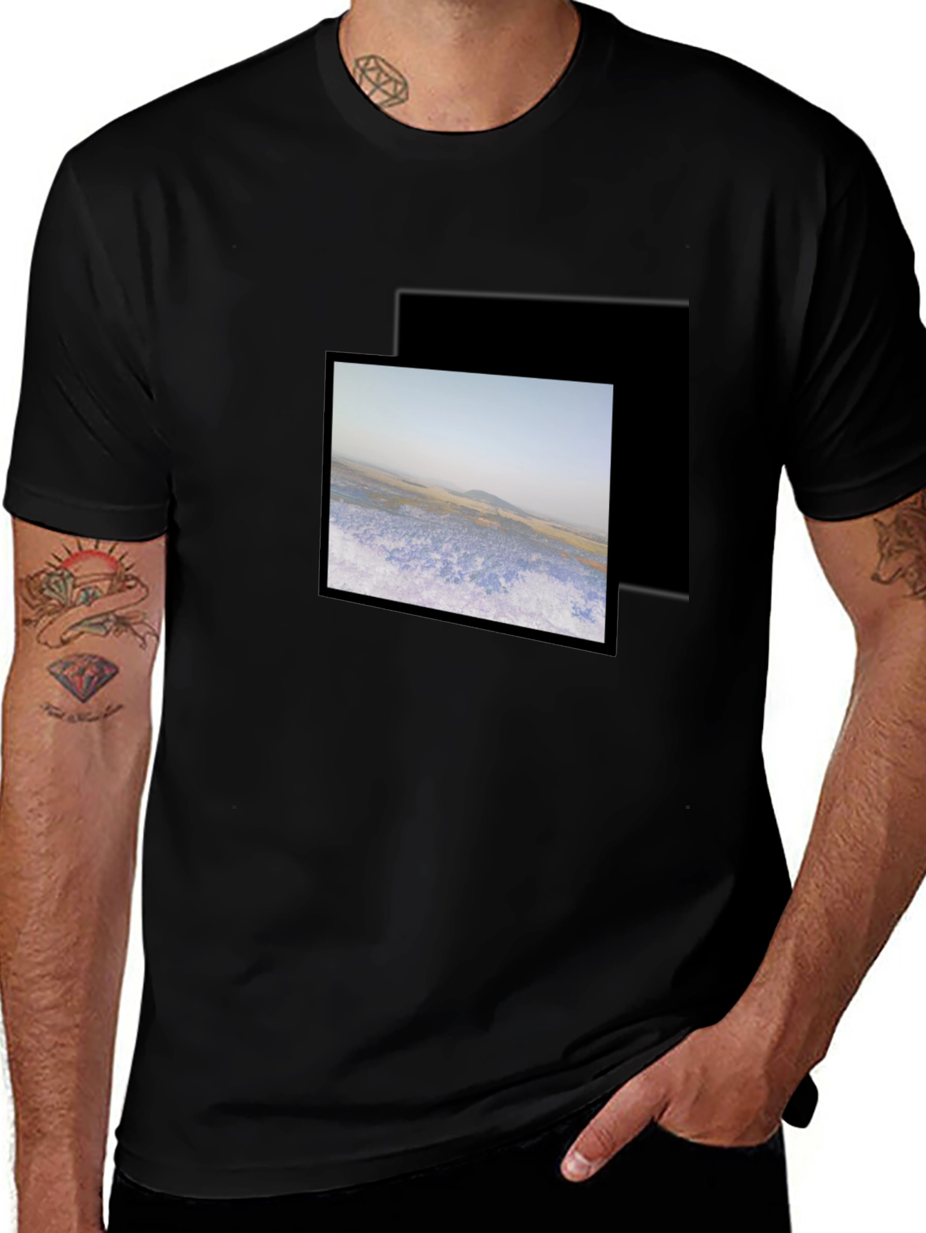 Variant 30 of Black Graphic Tee - Nature Scene
