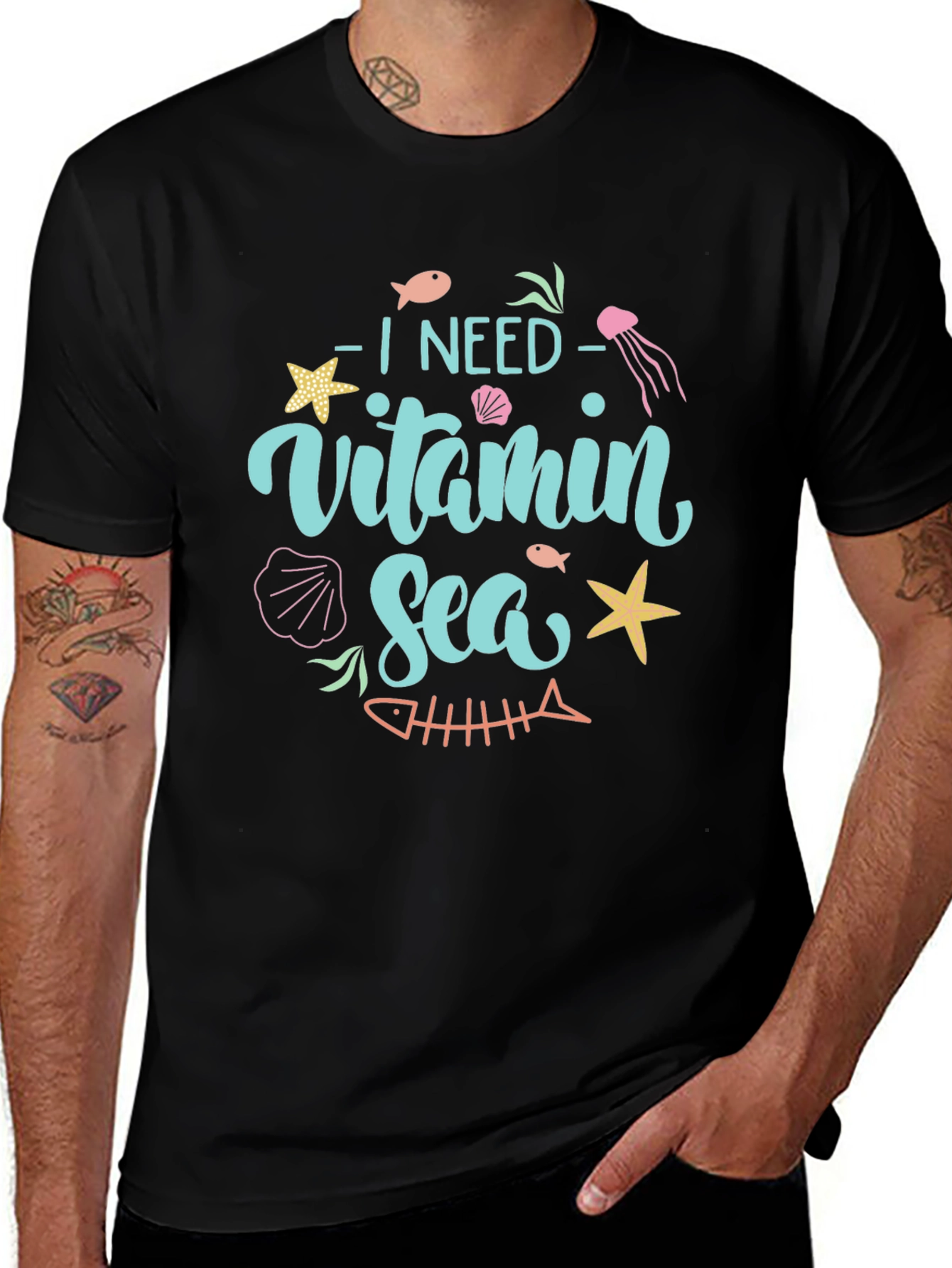 Variant 13 of Vitamin Sea Black T-Shirt