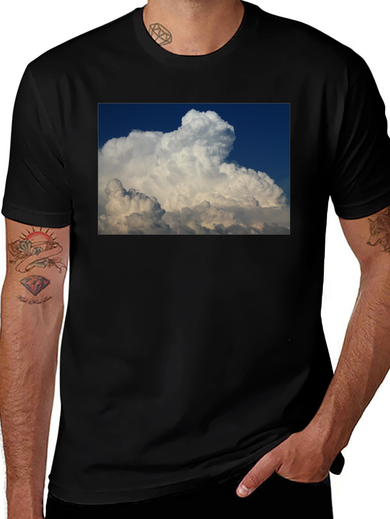 Variant 30 of Cloudscape Graphic T-Shirt - Black Cotton Tee