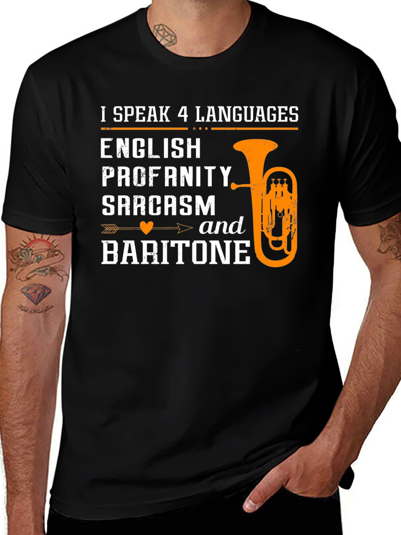 I Speak 4 Languages Baritone T-Shirt