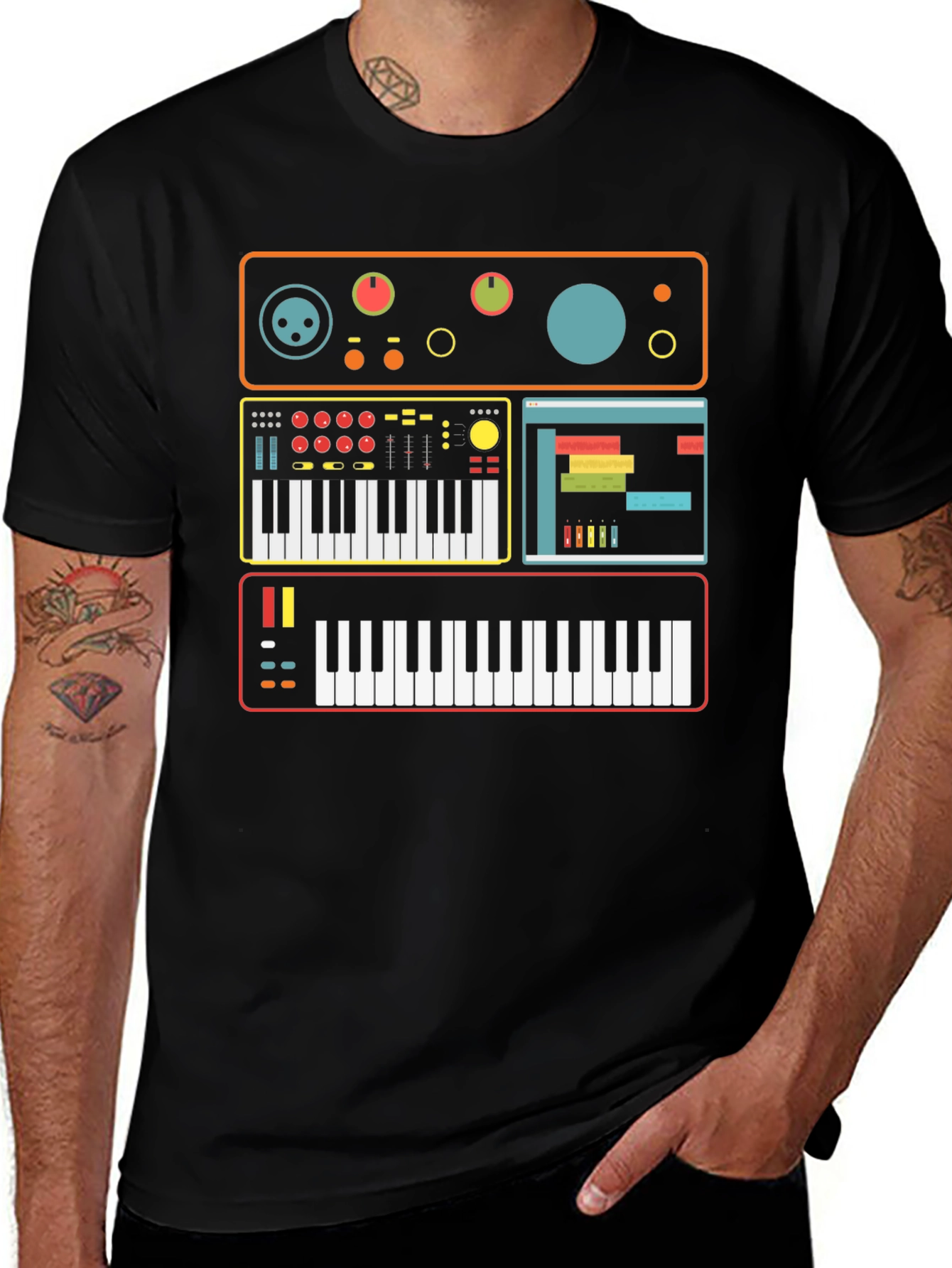 Synthesizer Graphic Tee - Music Producer Shirt