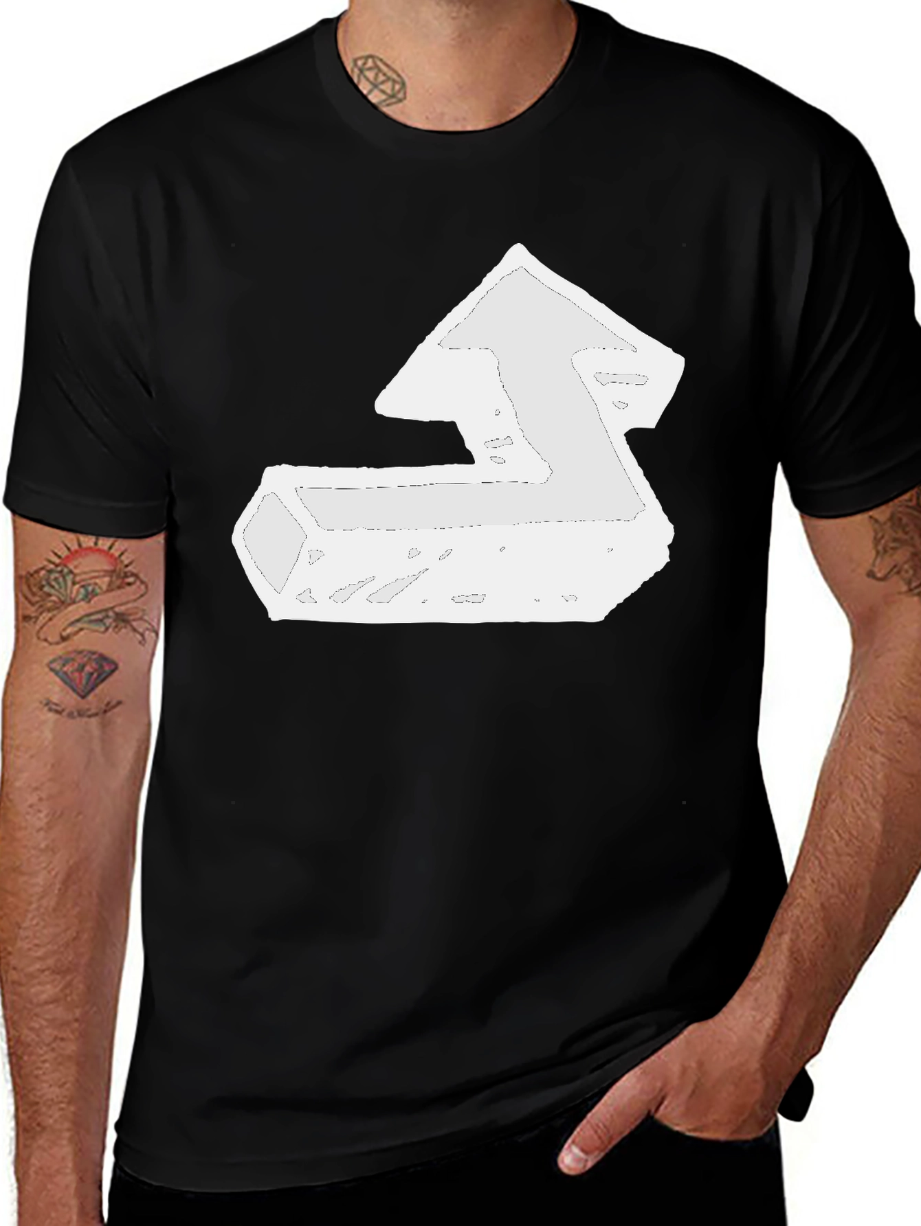 Variant 6 of Abstract Arrow Graphic Tee - Black