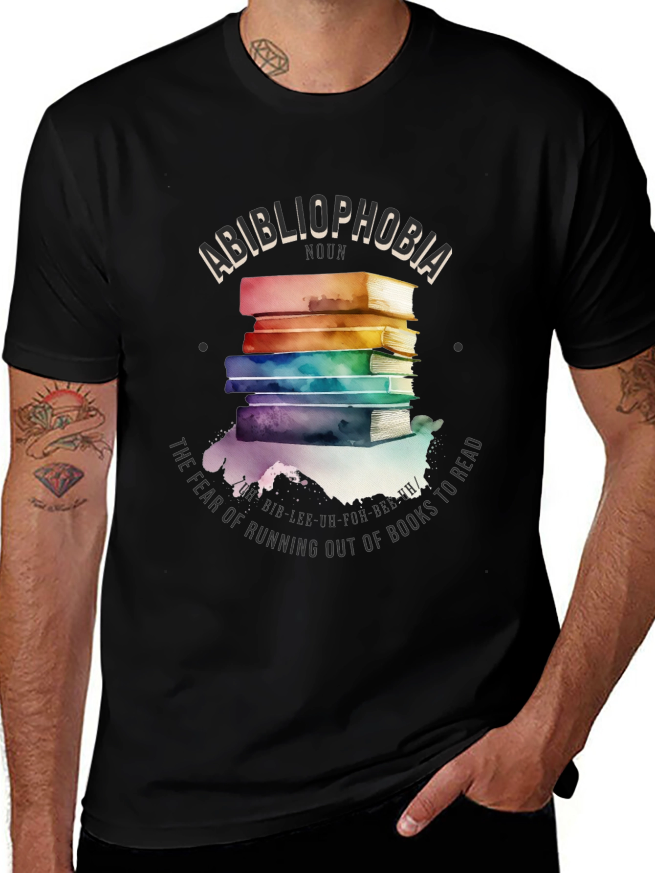 Variant 14 of Bibliophobia Book Lover Graphic Tee