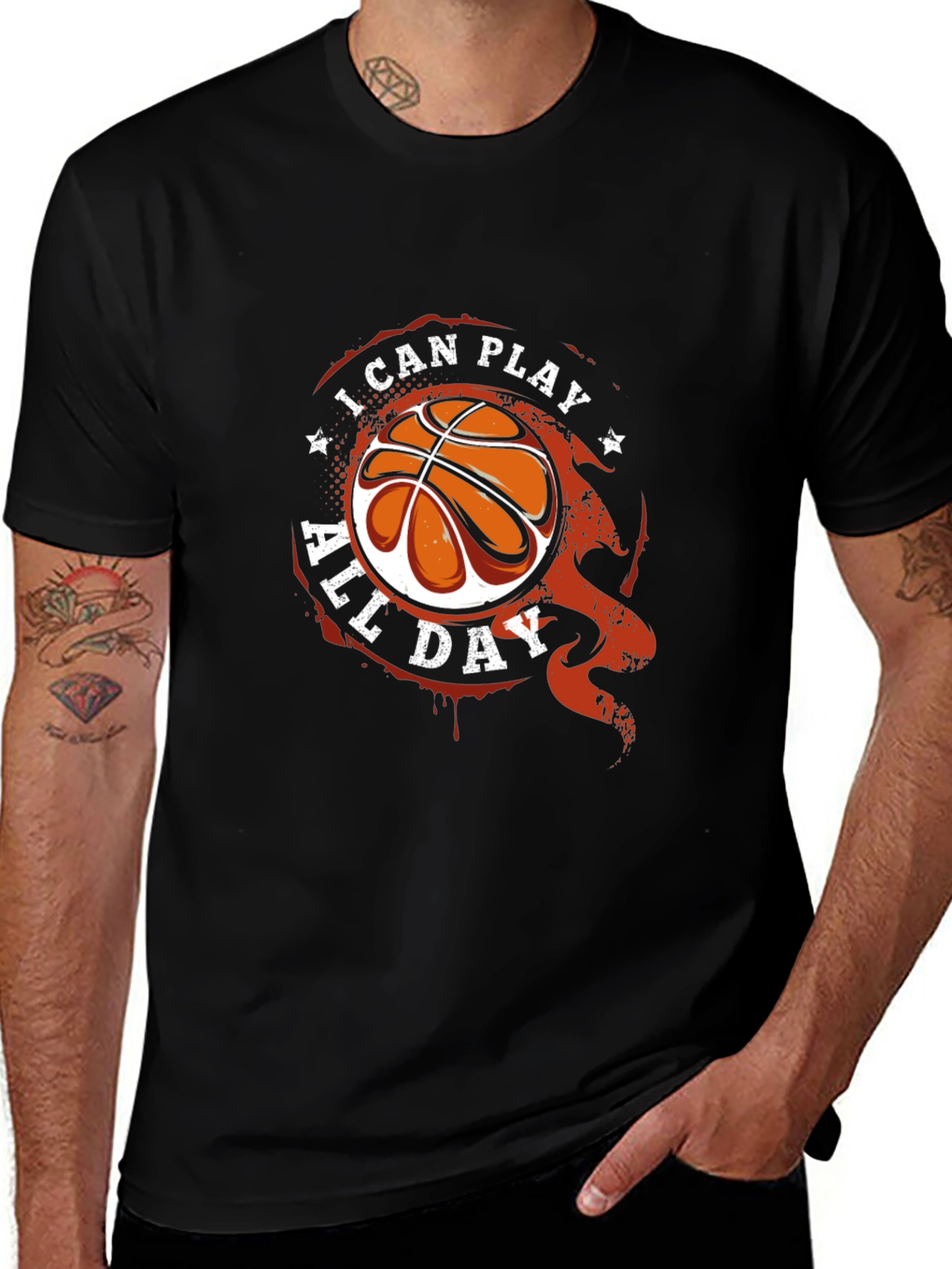 Variant 8 of I Can Play All Day Basketball Graphic T-Shirt