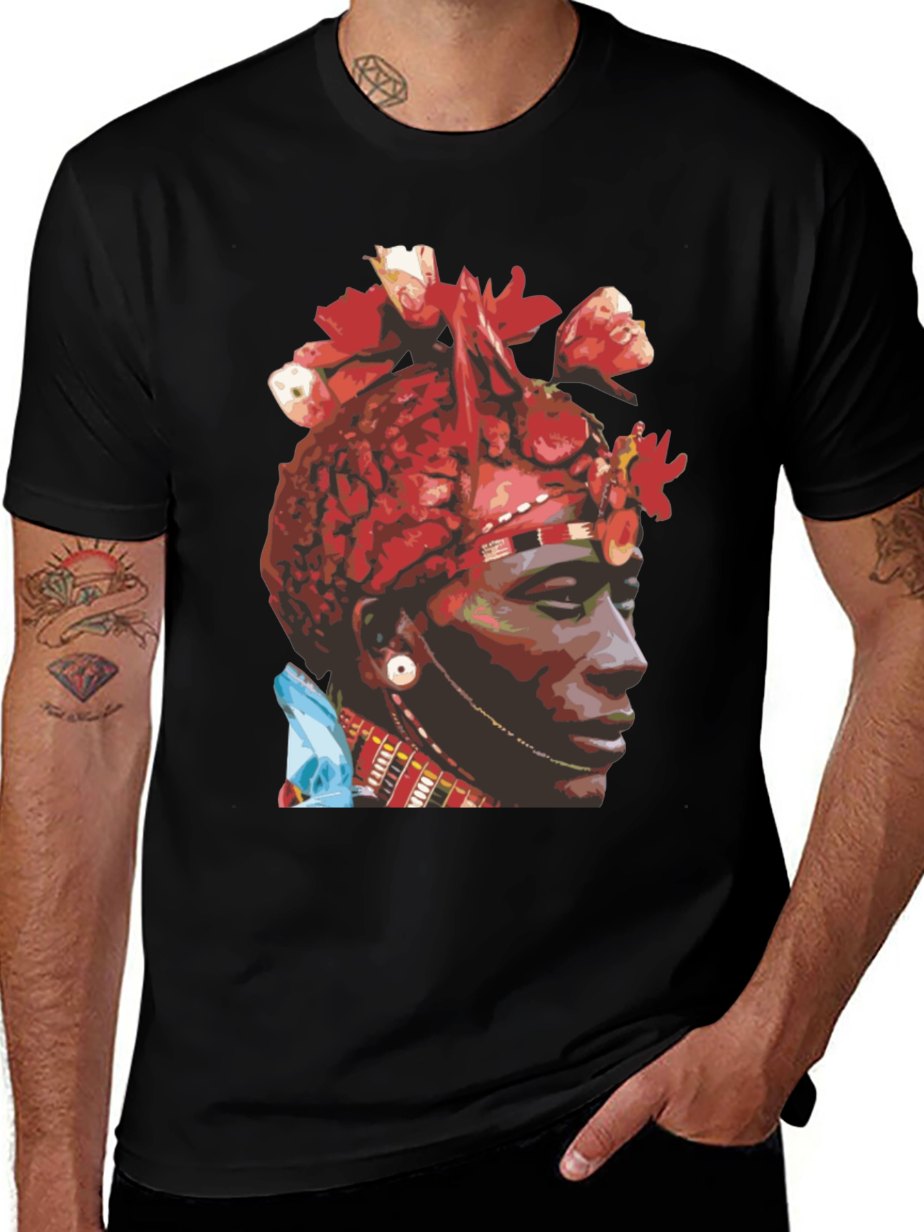 Variant 30 of African King Graphic Tee - Black Cotton T-Shirt