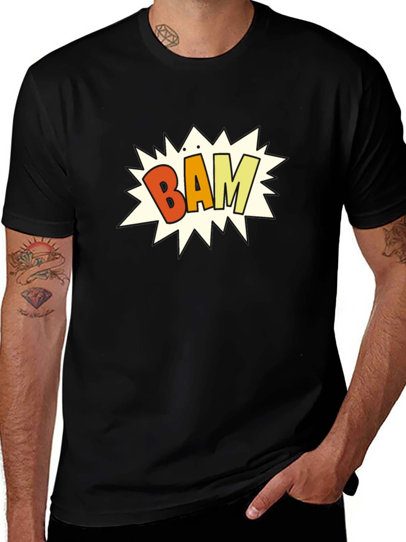 Variant 2 of Bam! Graphic Print Black T-Shirt