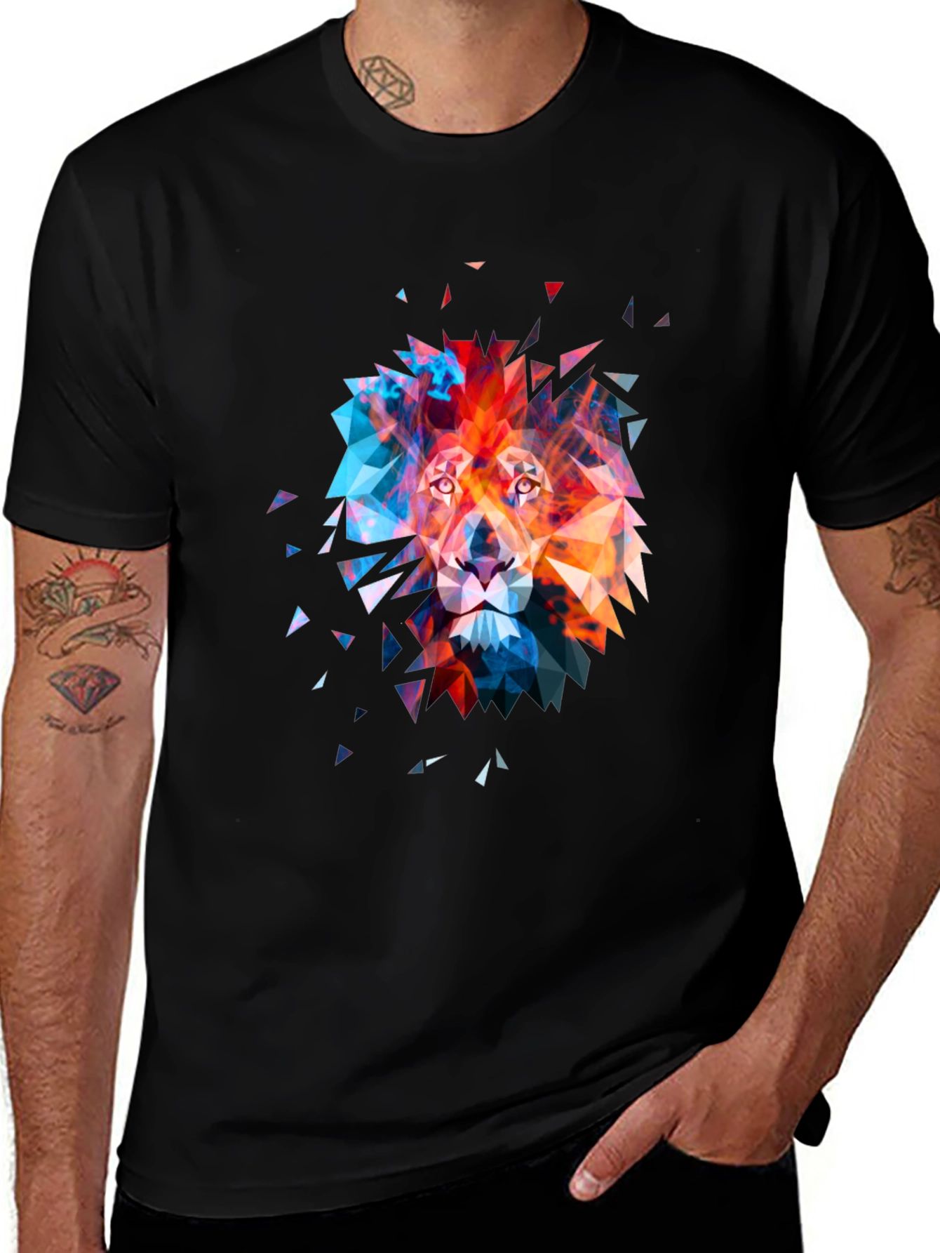 Variant 15 of Geometric Lion Graphic Tee - Modern Art T-Shirt