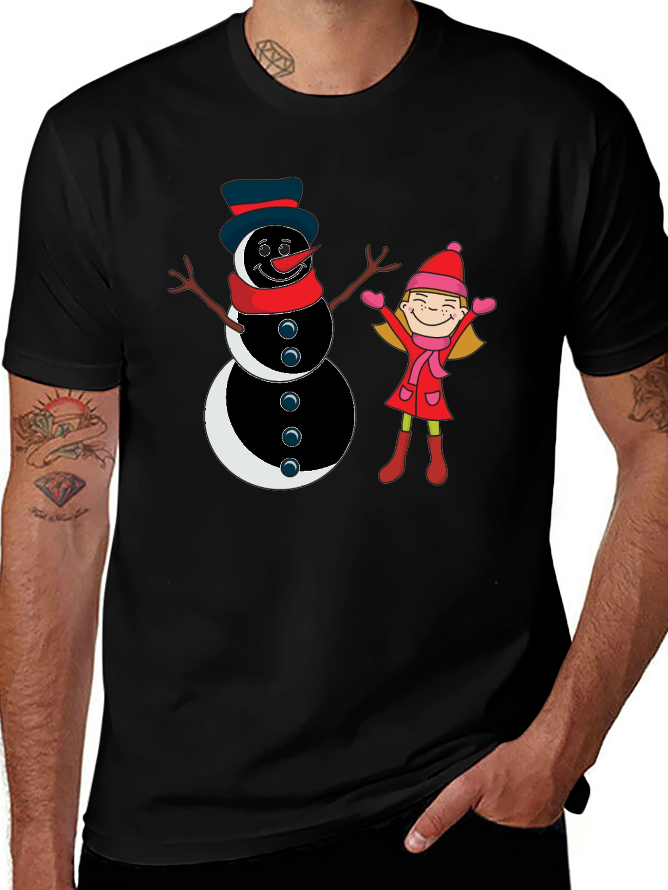 Variant 13 of Snowman & Girl Graphic Tee
