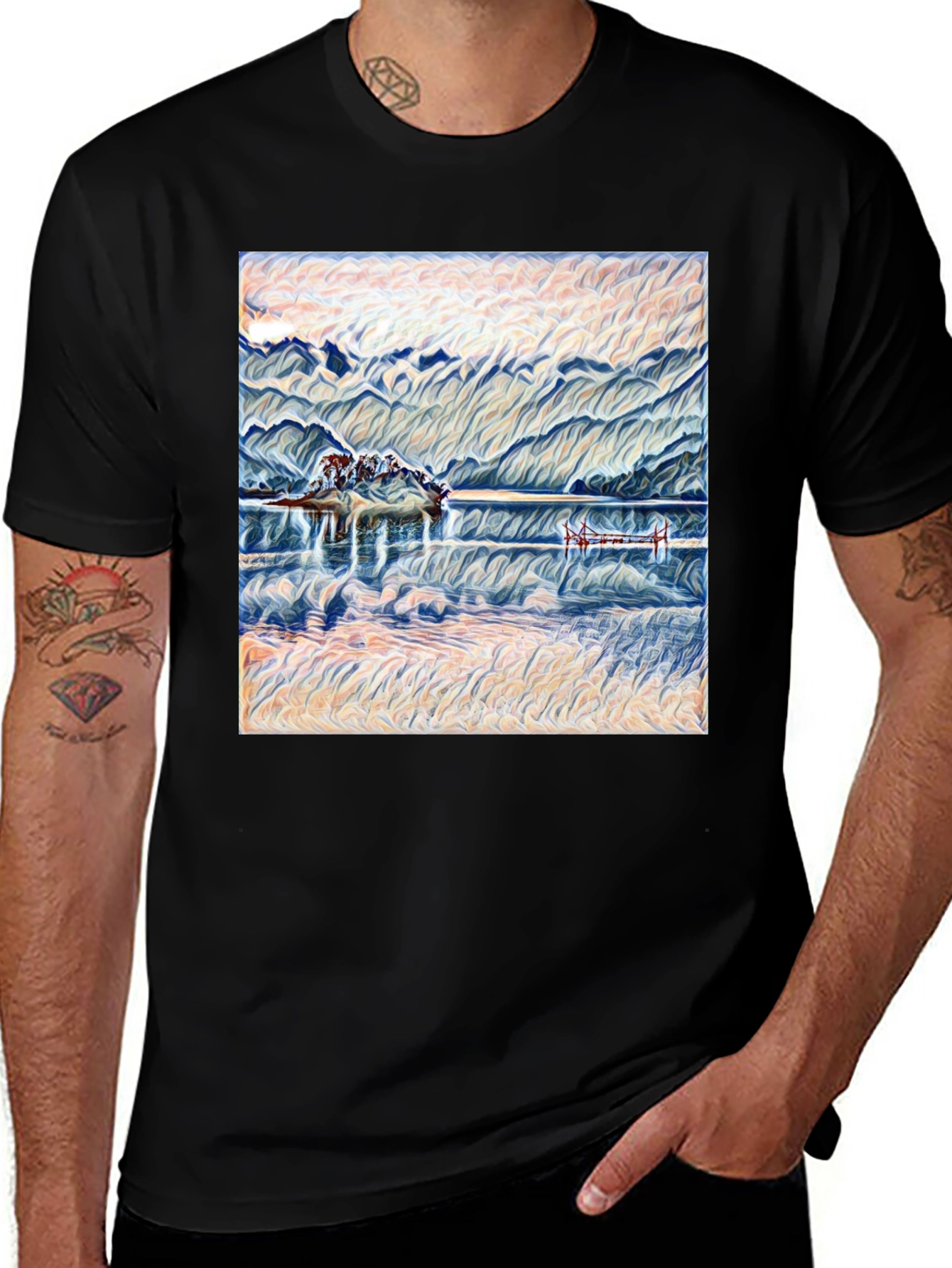 Variant 12 of Mountain Lake View Graphic Tee - Relaxed Fit