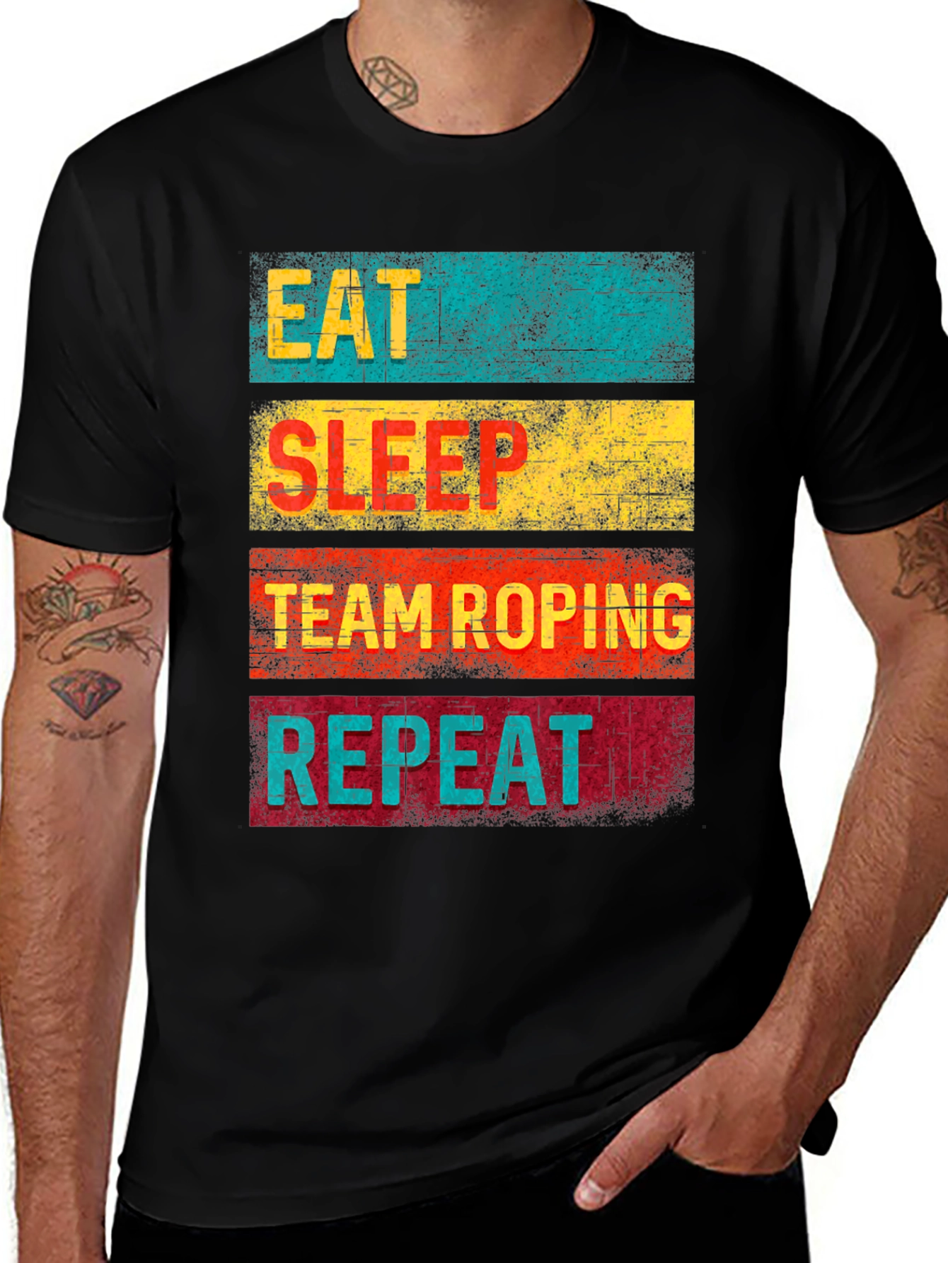 Variant 18 of Eat Sleep Team Roping Repeat T-Shirt