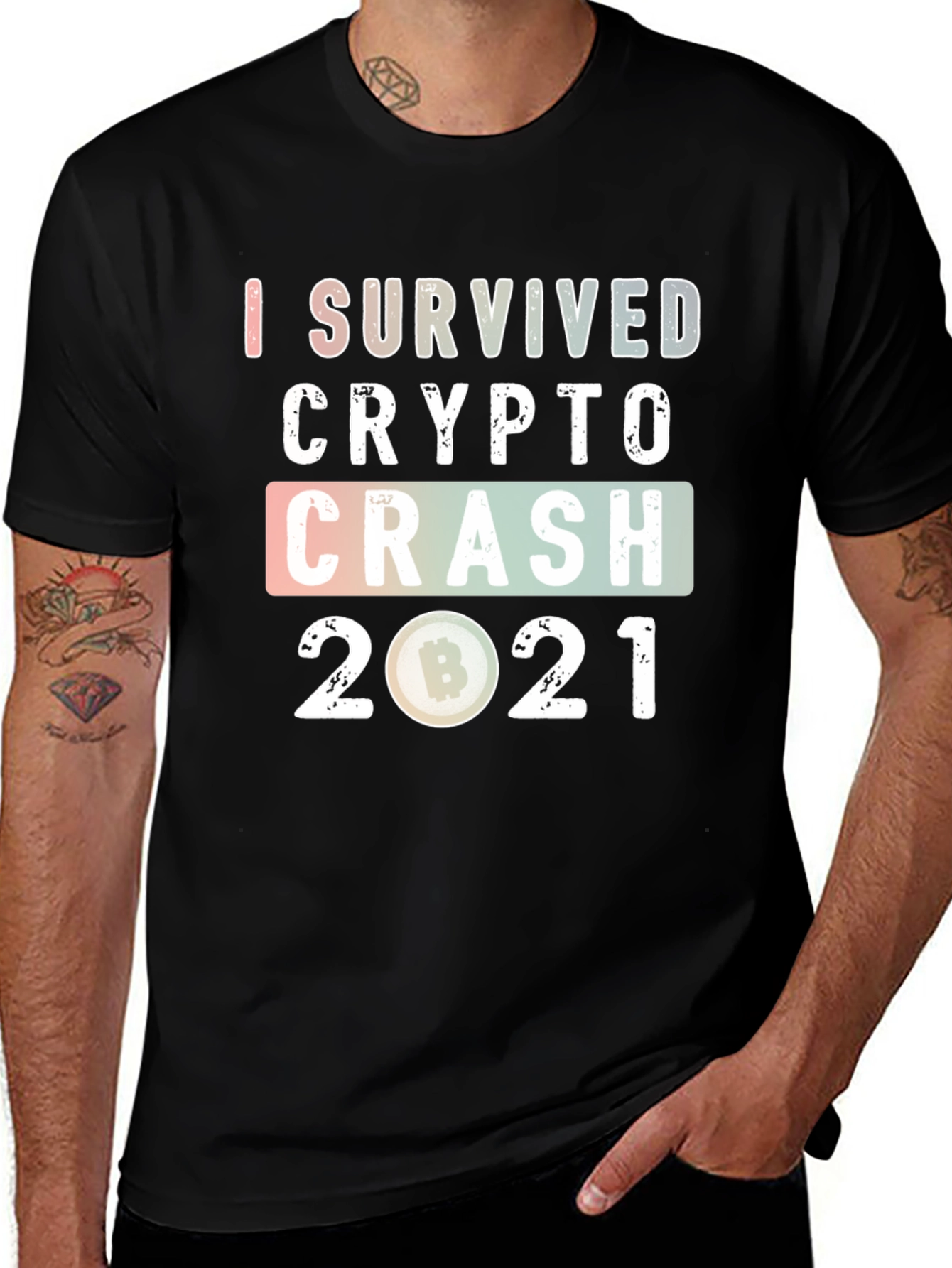 Variant 23 of I Survived Crypto Crash 2021 Graphic Tee