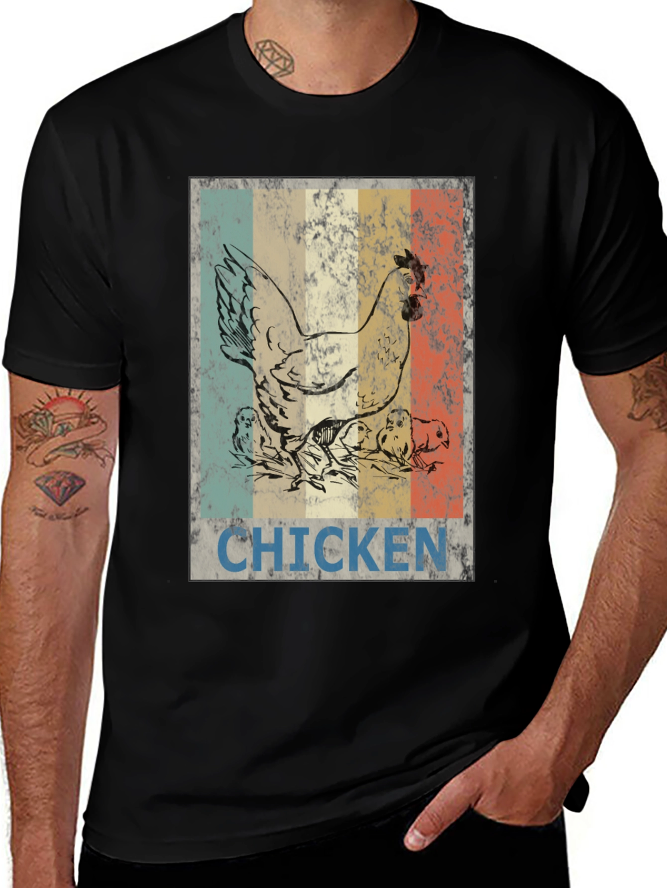 Variant 29 of Vintage Chicken Graphic Tee