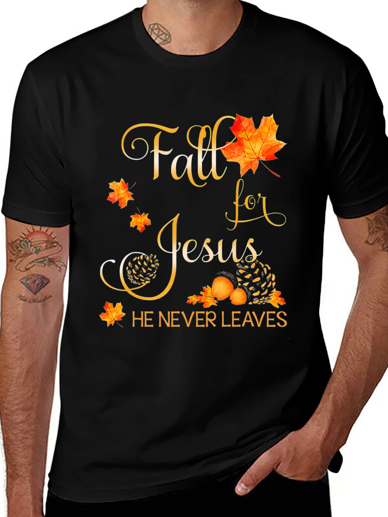 Variant 11 of Fall for Jesus Black T-Shirt