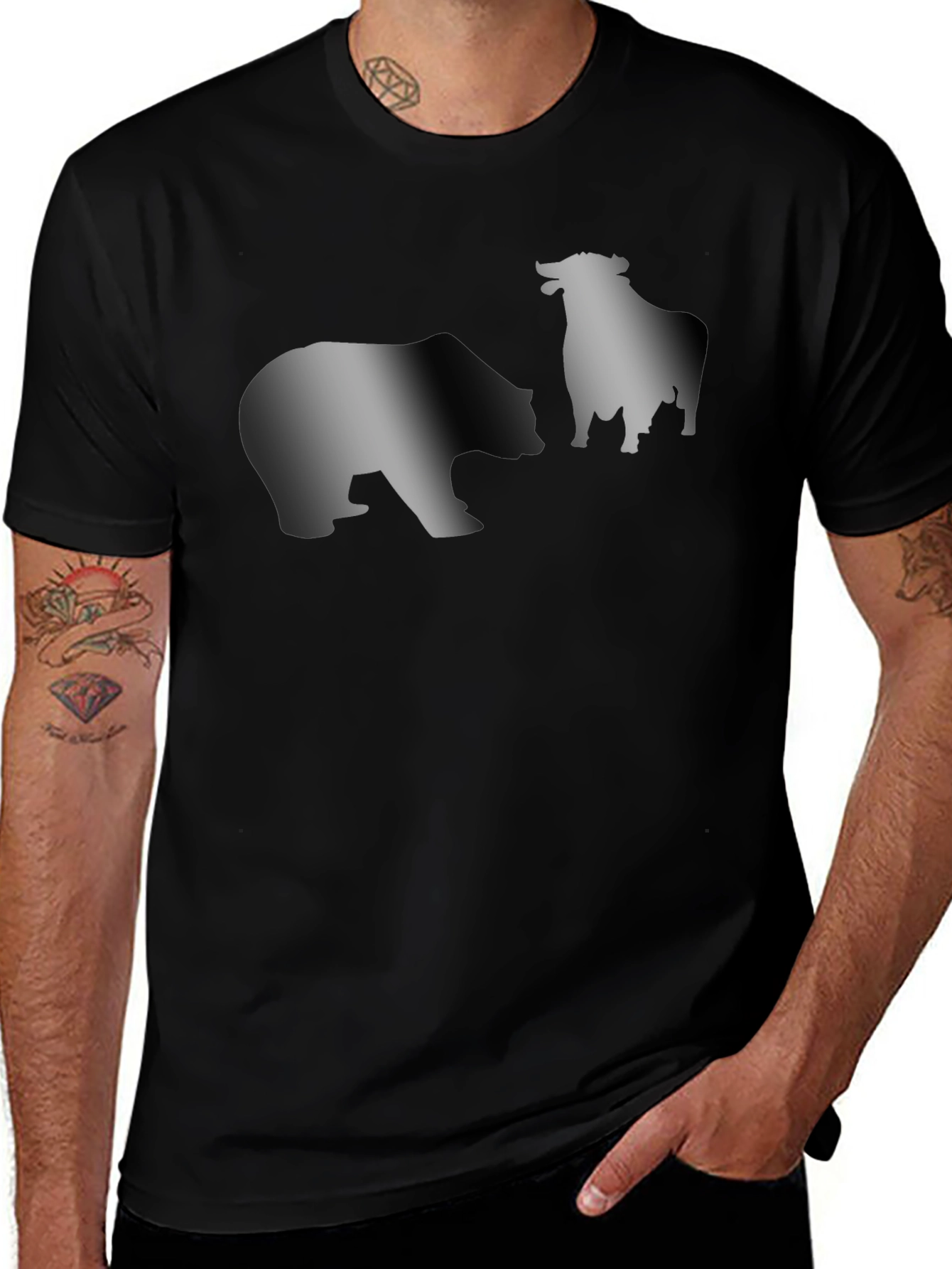 Variant 18 of Bear vs Bull Graphic Tee - Stock Market T-Shirt