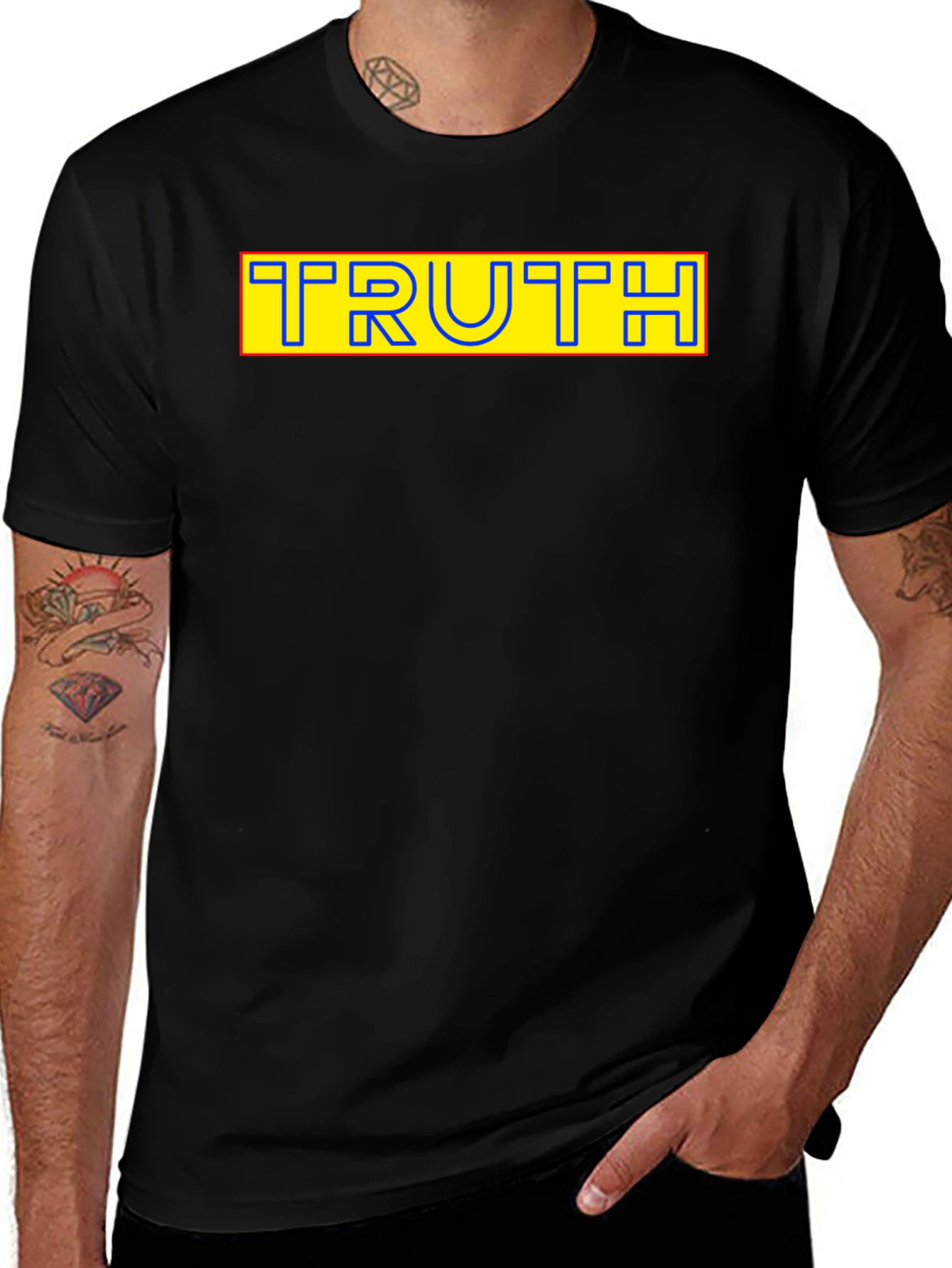 Variant 30 of Truth Graphic Tee - Black Crew Neck Shirt