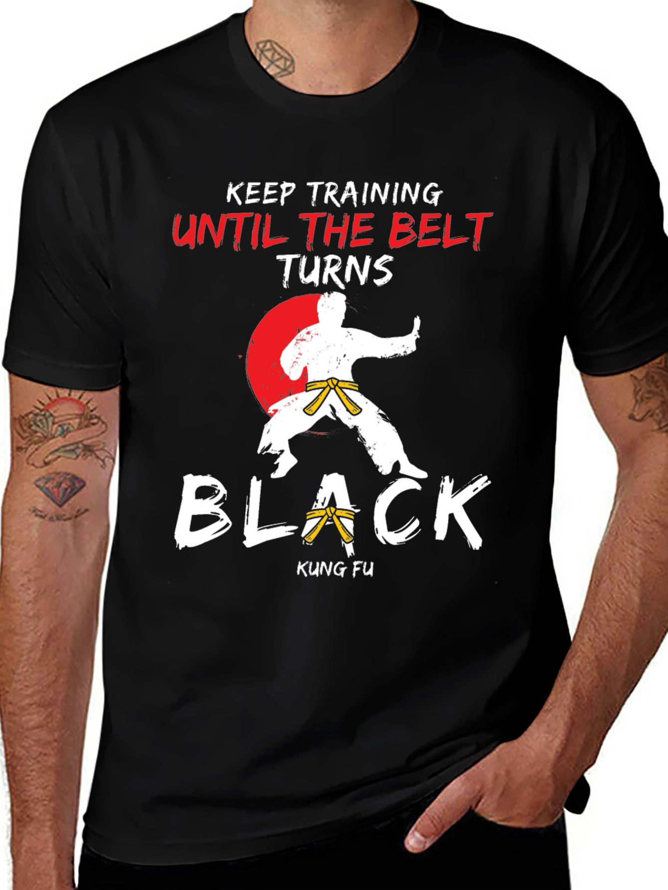 Kung Fu Keep Training Black Belt T-Shirt