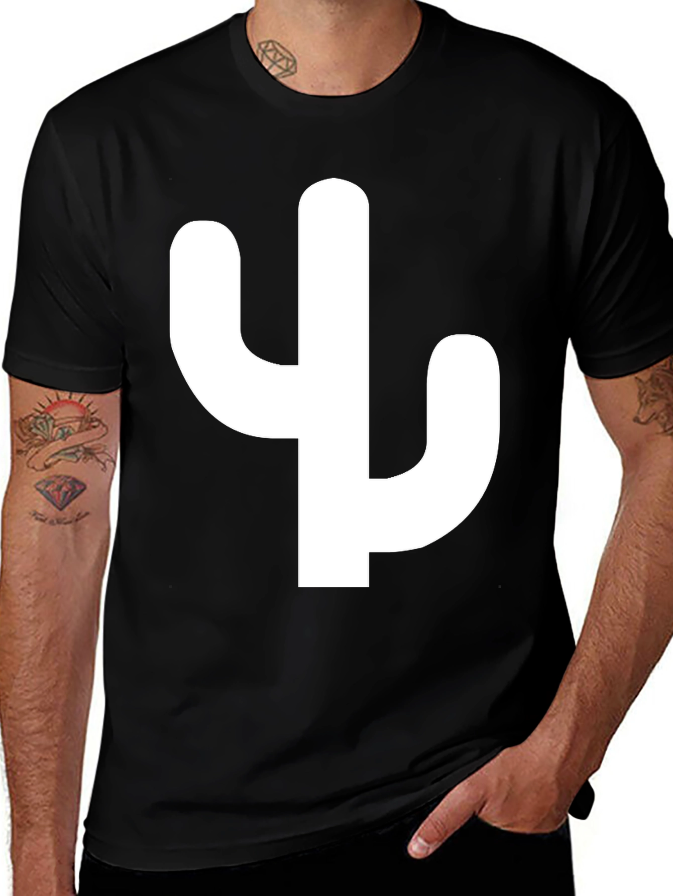 Variant 19 of Black Cactus Graphic Tee - Unisex