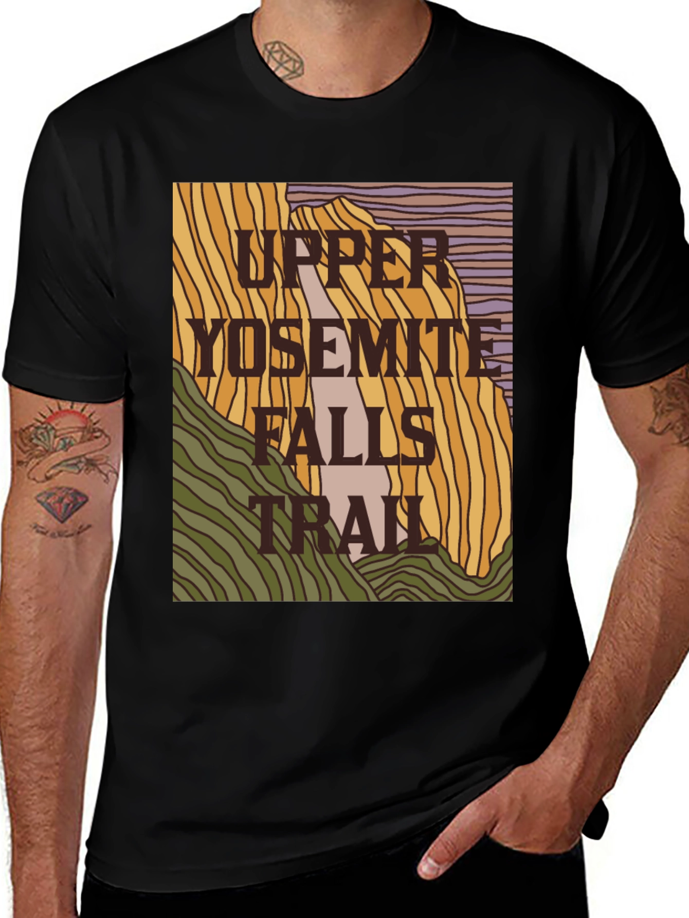 Variant 10 of Upper Yosemite Falls Trail Graphic Tee