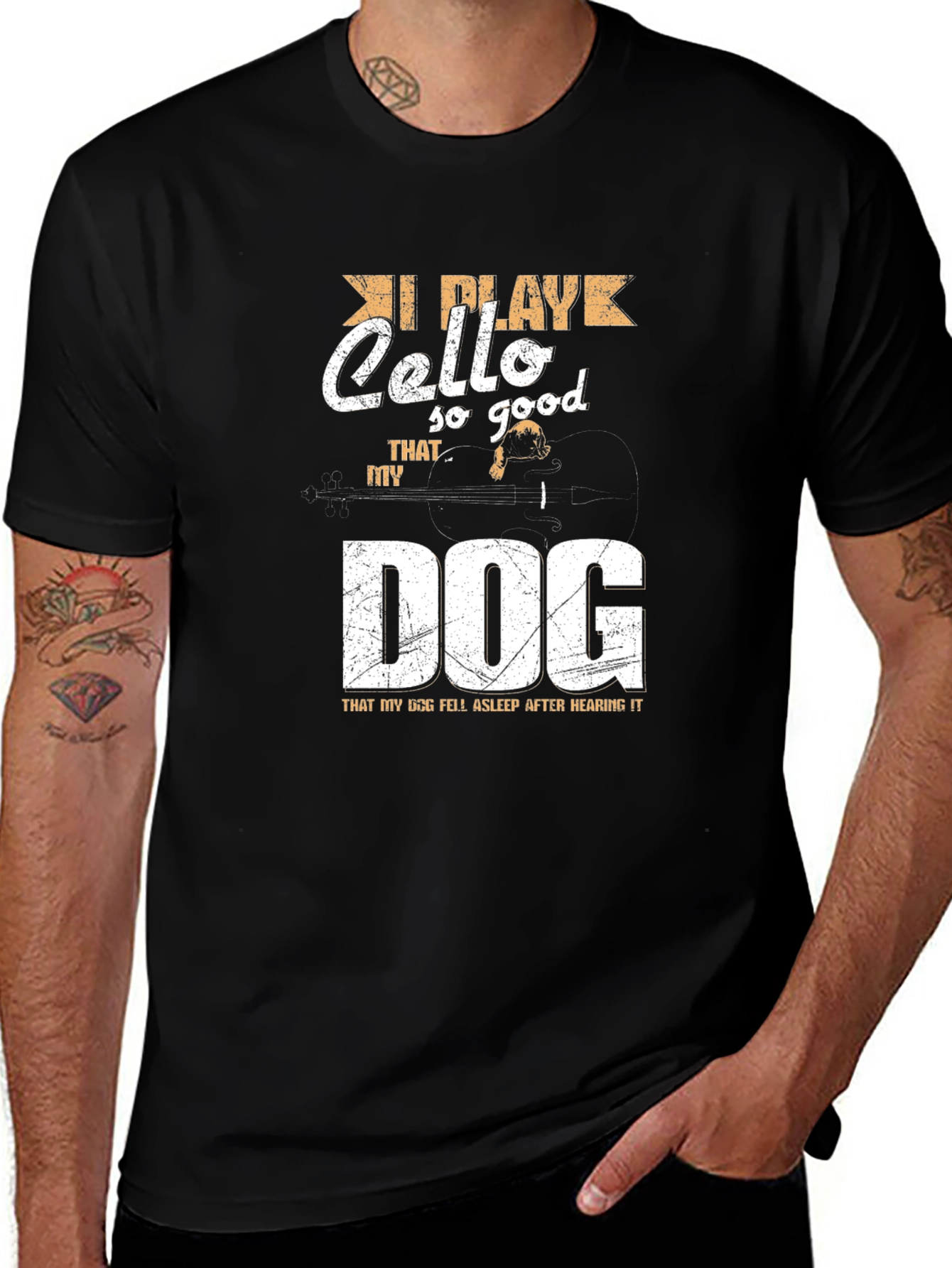 Variant 9 of I Play Cello So Good My Dog T-Shirt Funny Musician Tee