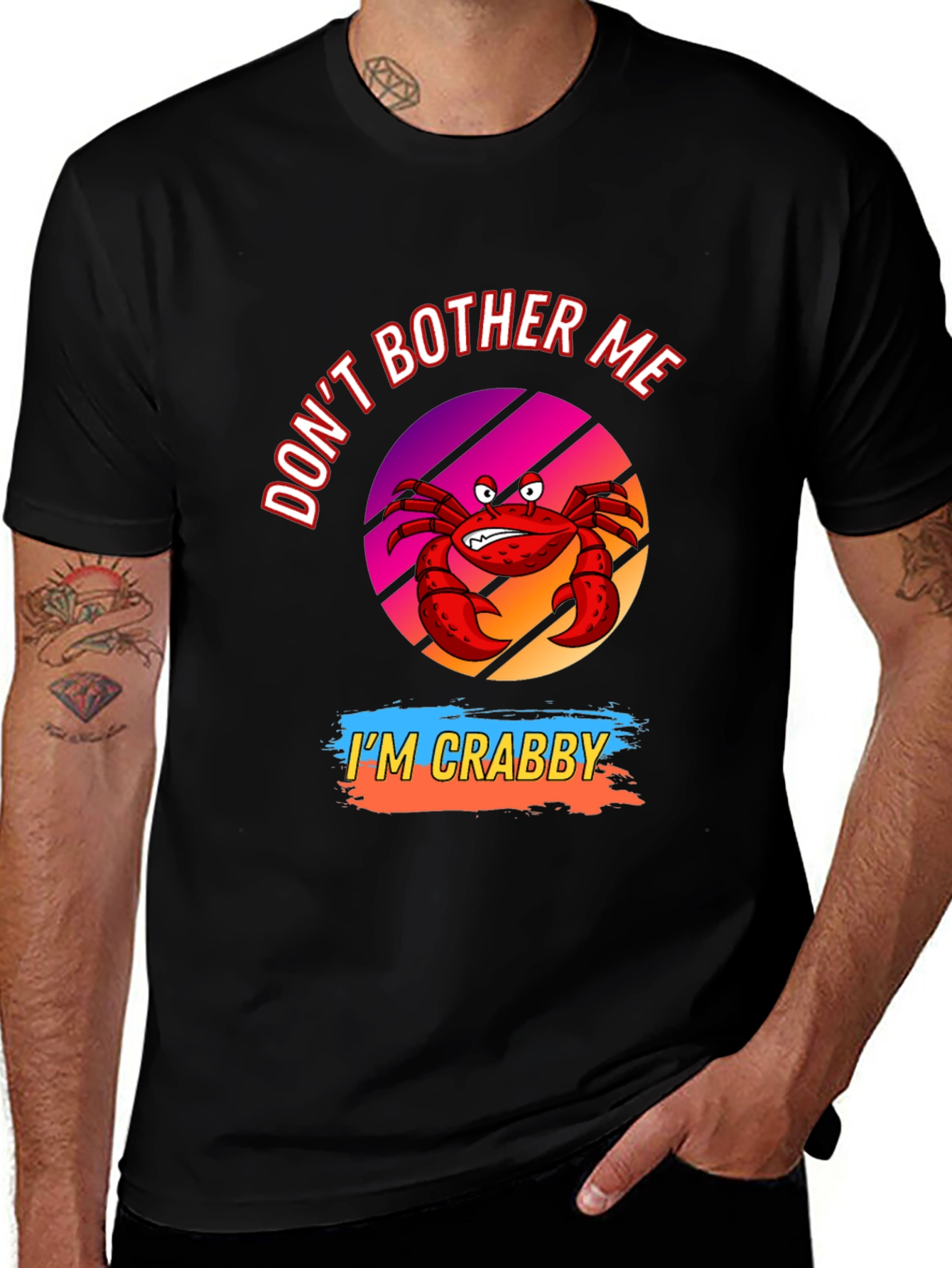 Variant 13 of Don't Bother Me I'm Crabby Black T-Shirt