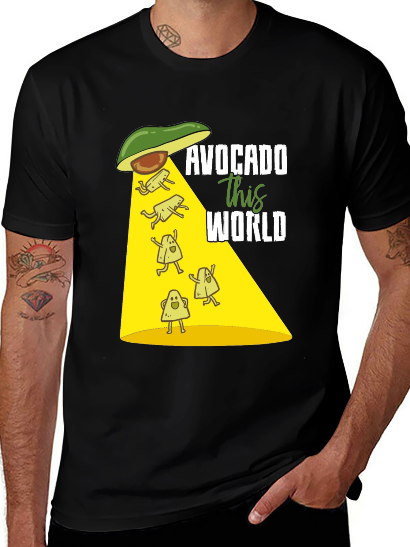 Variant 6 of Avocado This World T-Shirt - Funny Alien Abduction Tee