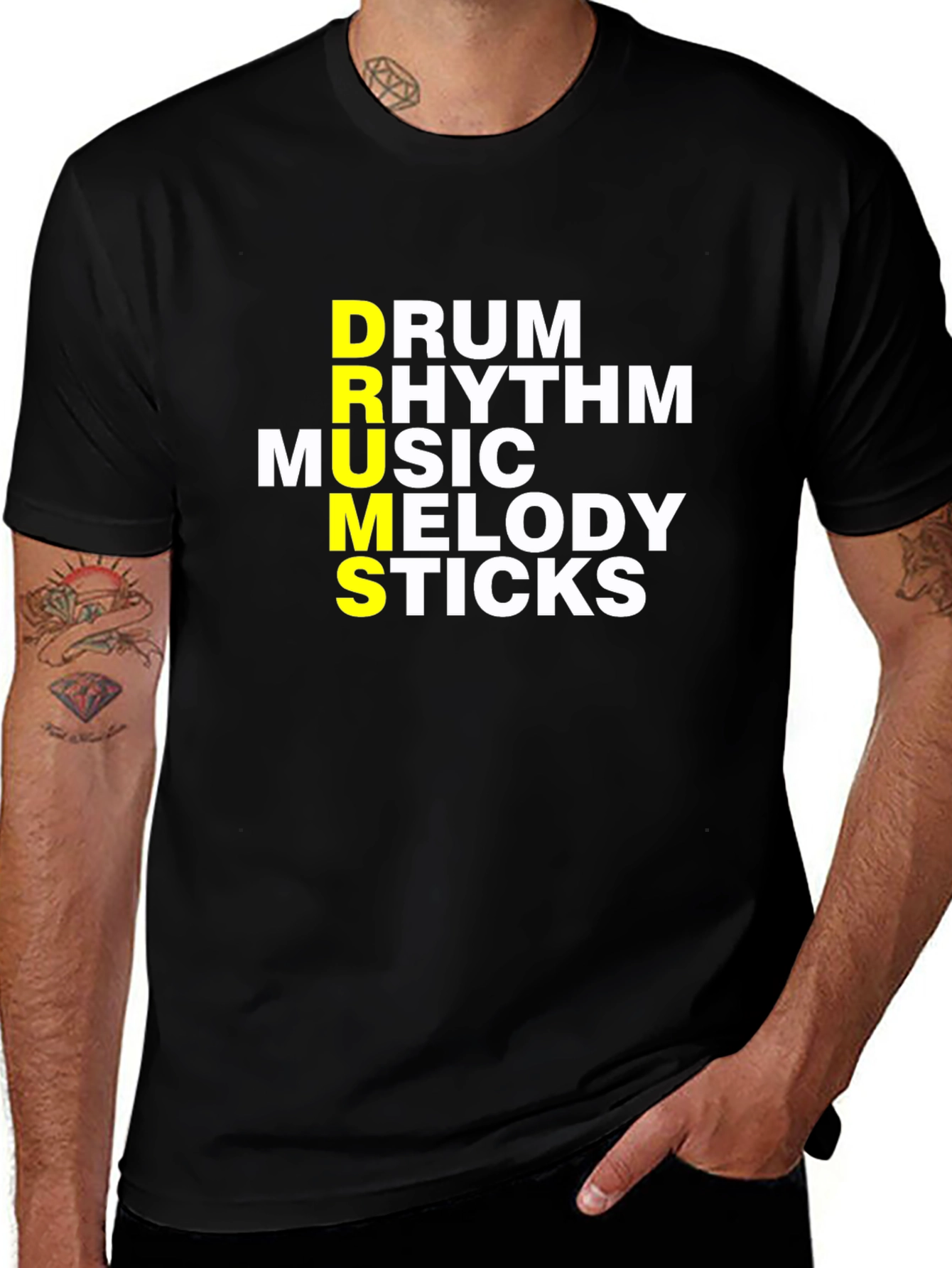 Variant 3 of Drum Music Sticks T-Shirt - Musician Tee